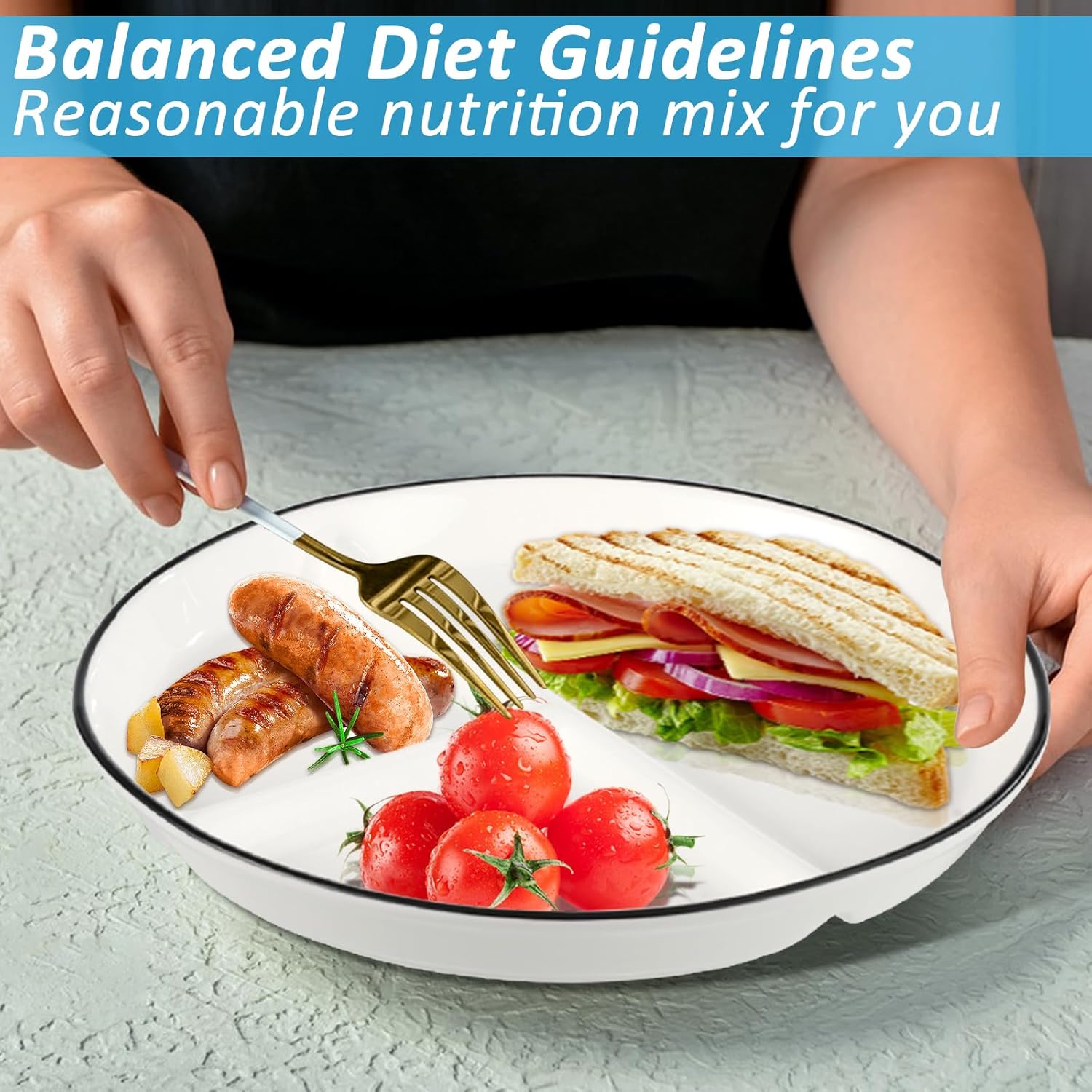 4 Pack Porcelain Plates with Anti-slip Suction Cup - Image 6