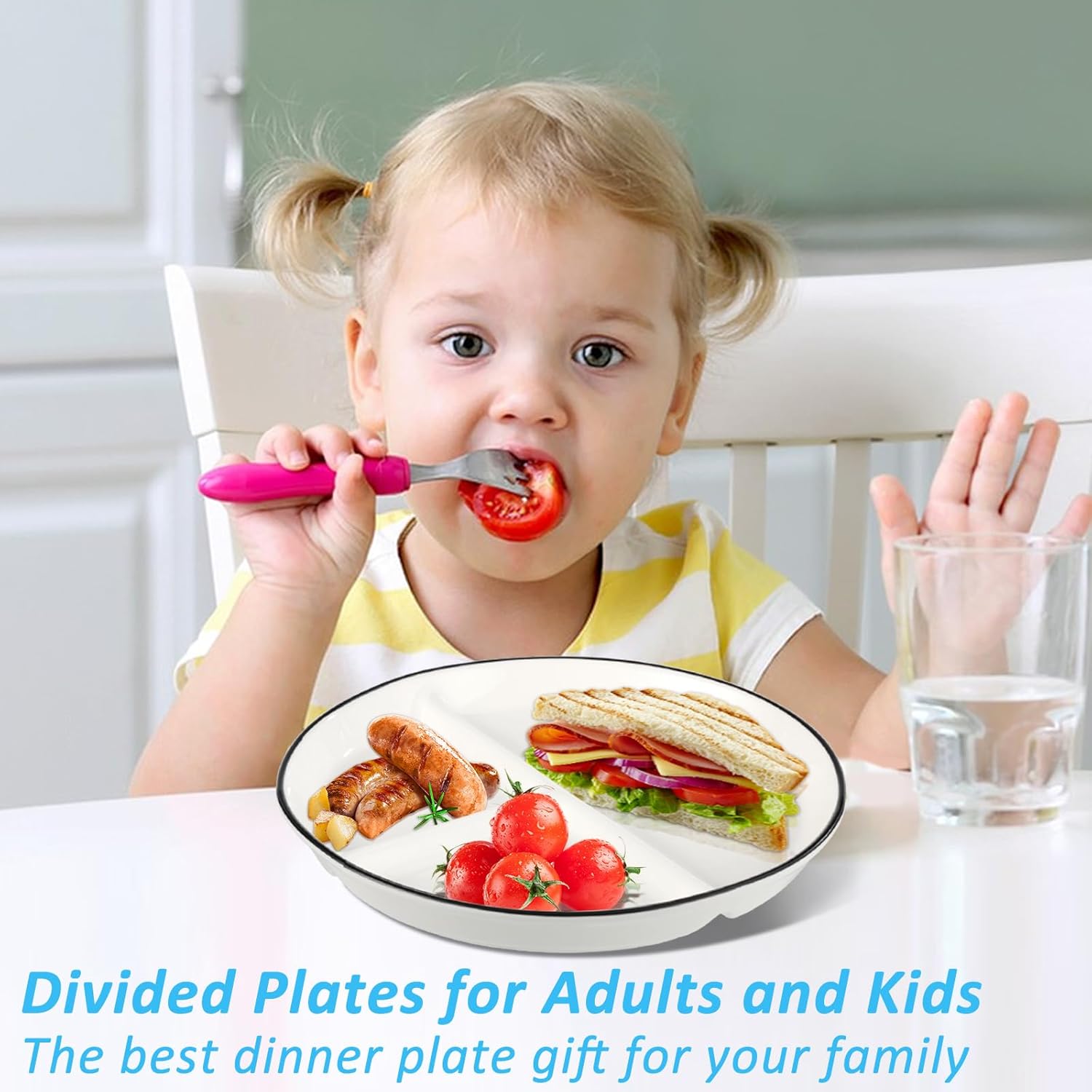 4 Pack Porcelain Plates with Anti-slip Suction Cup - Image 7