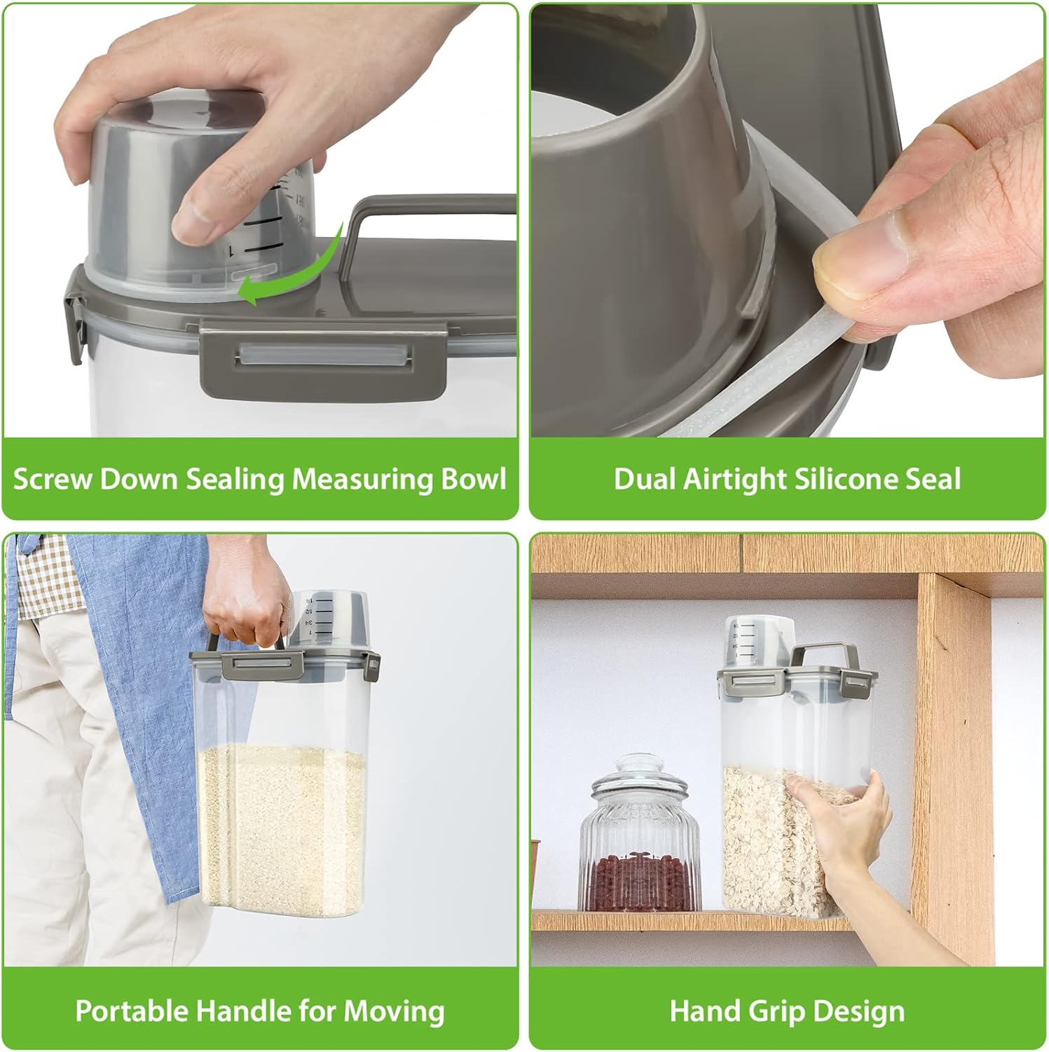 Airtight Pet Food Storage Container with Measuring Cup - Image 3