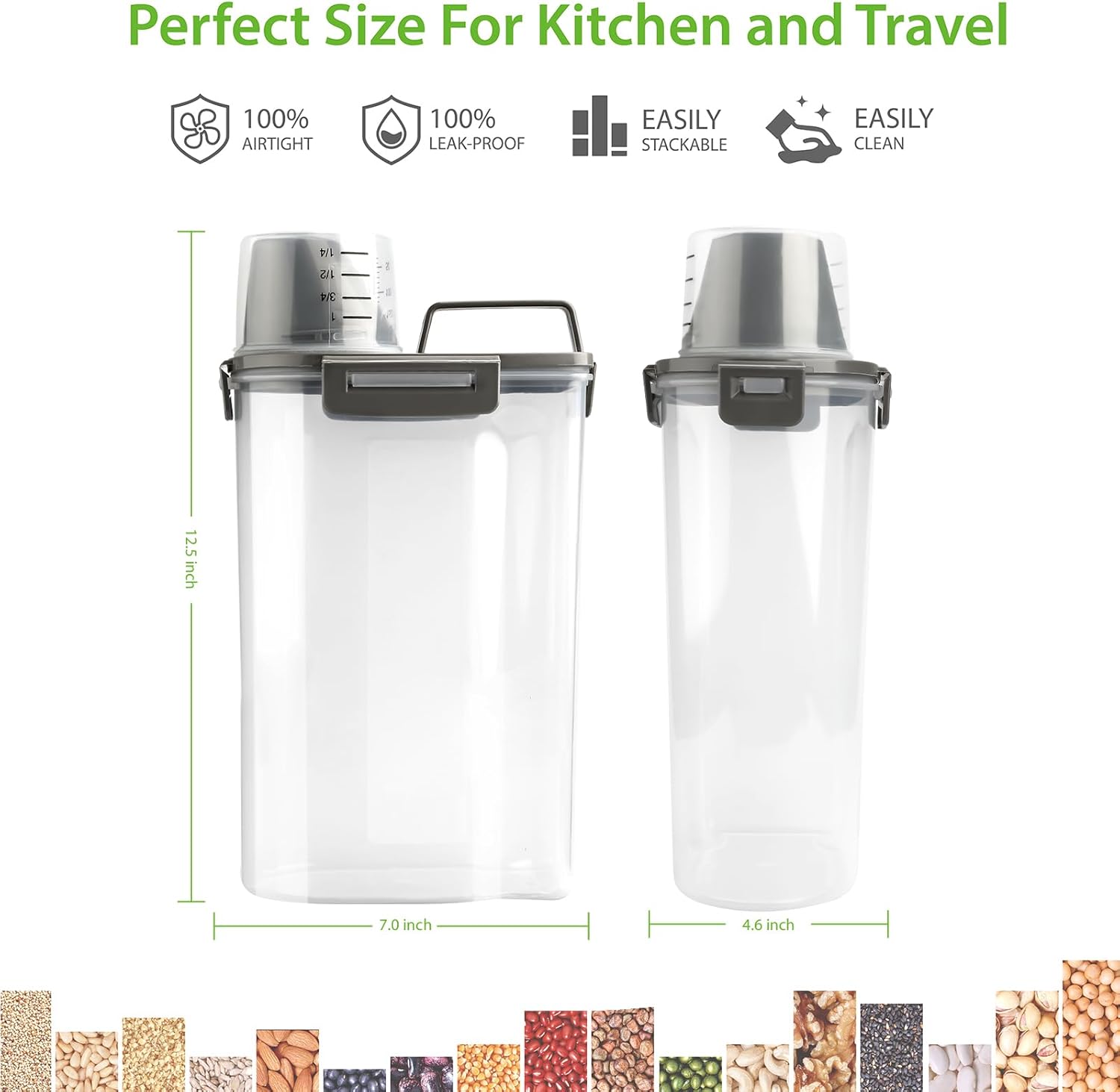 Airtight Pet Food Storage Container with Measuring Cup - Image 5