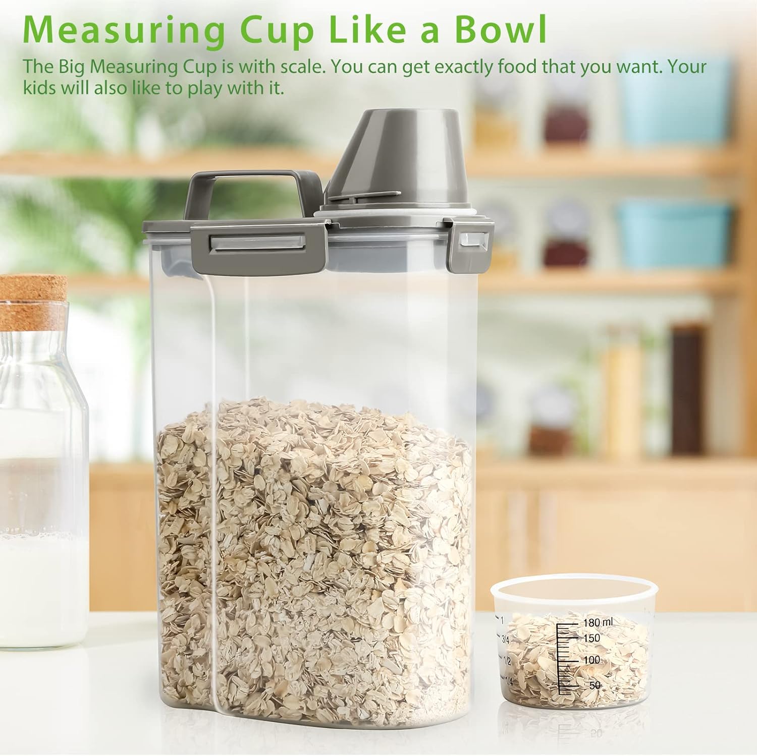 Airtight Pet Food Storage Container with Measuring Cup - Image 6