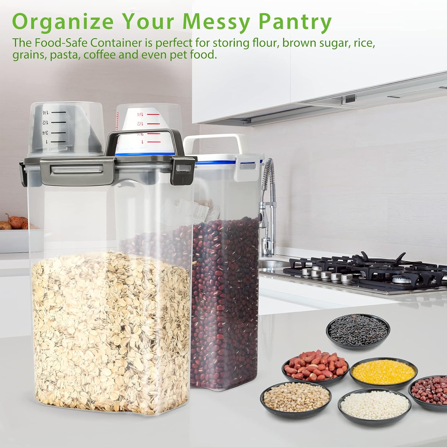 Airtight Pet Food Storage Container with Measuring Cup - Image 7