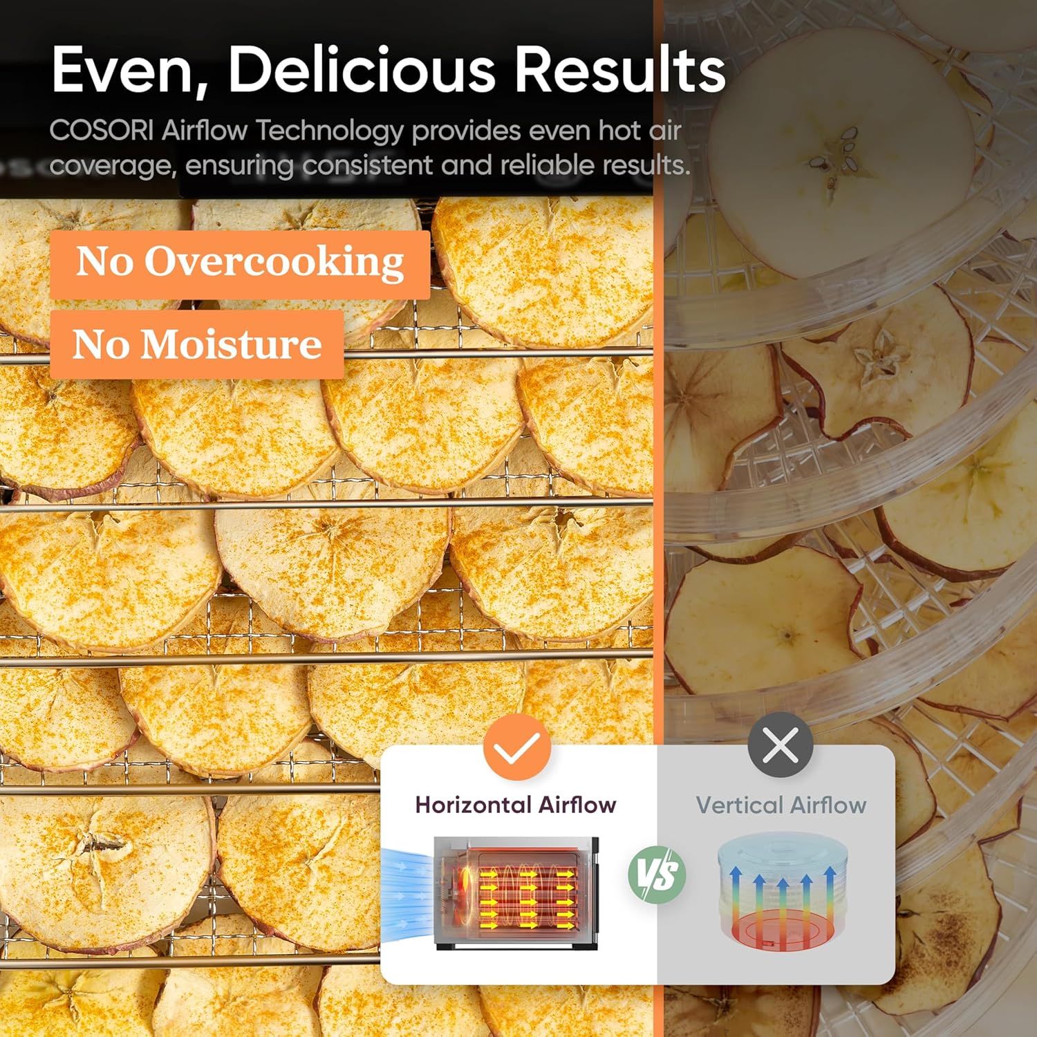 COSORI 6.5" 600W Food Dehydrator for Jerky, Dog Treats, Herbs & Fruit - Image 3