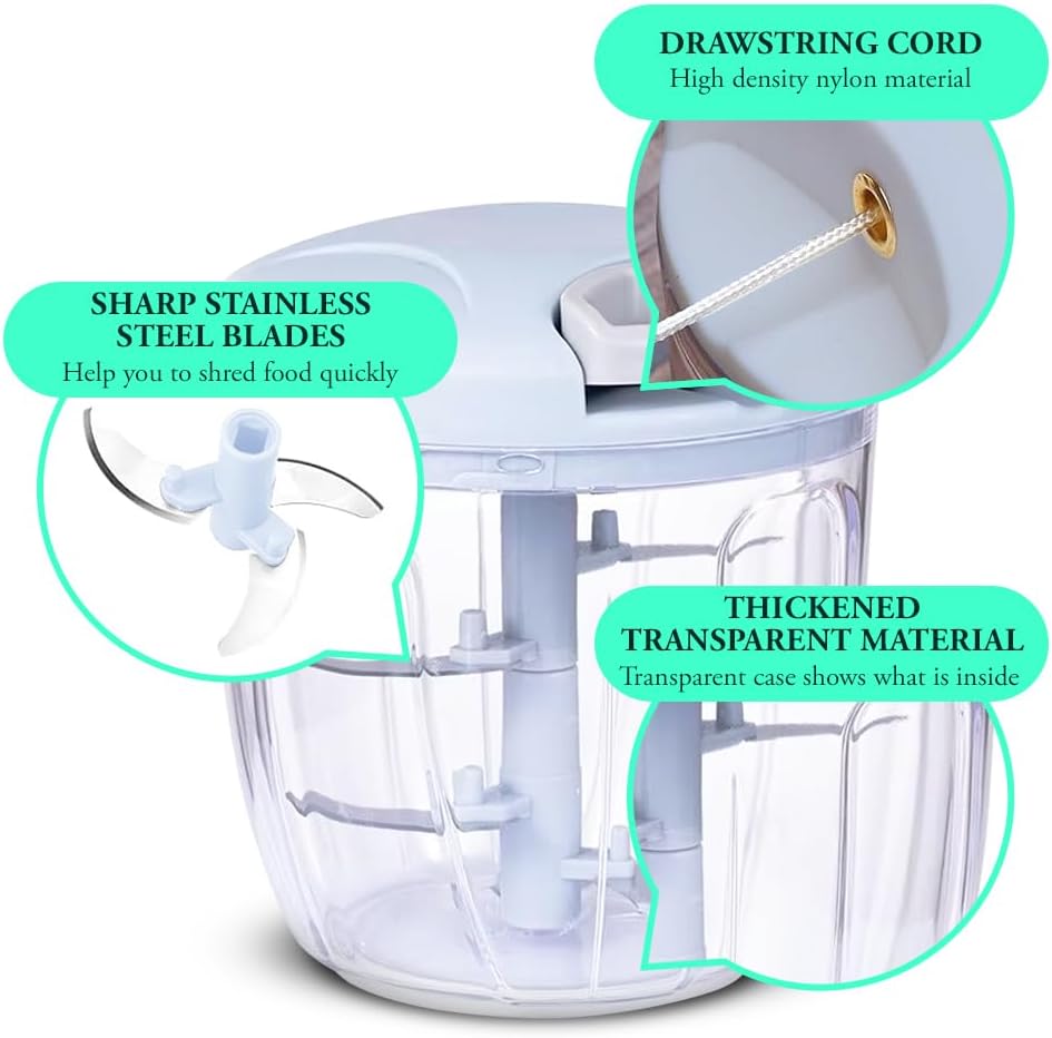 Compact Hand-Powered Food Chopper & Processor - Image 4