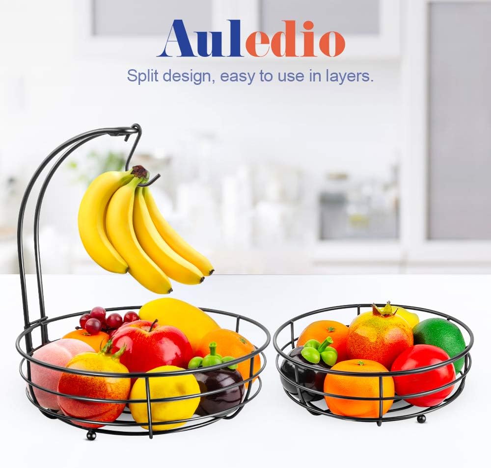 Auledio Iron 2-Tier Countertop Fruit and Vegetable Storage Basket - Image 4