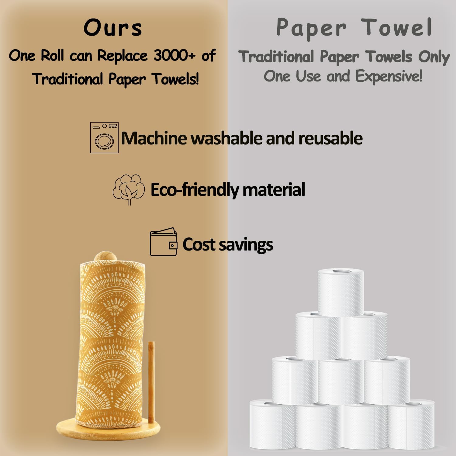 Reusable Cotton Cloth Towels Roll for Kitchen Zero Waste Products - Image 4