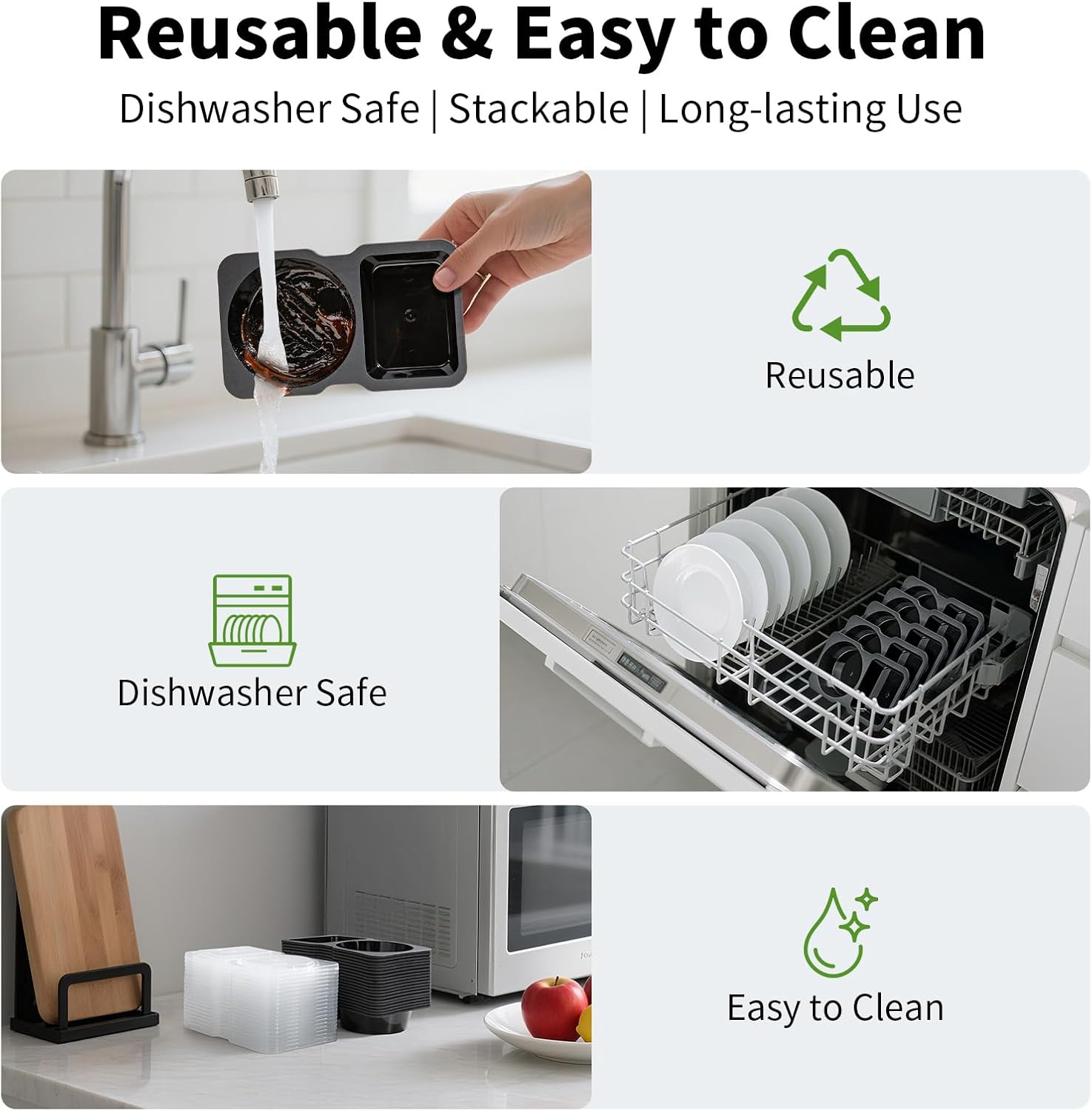 Reusable Snack Containers with Lids and Sporks - Image 7