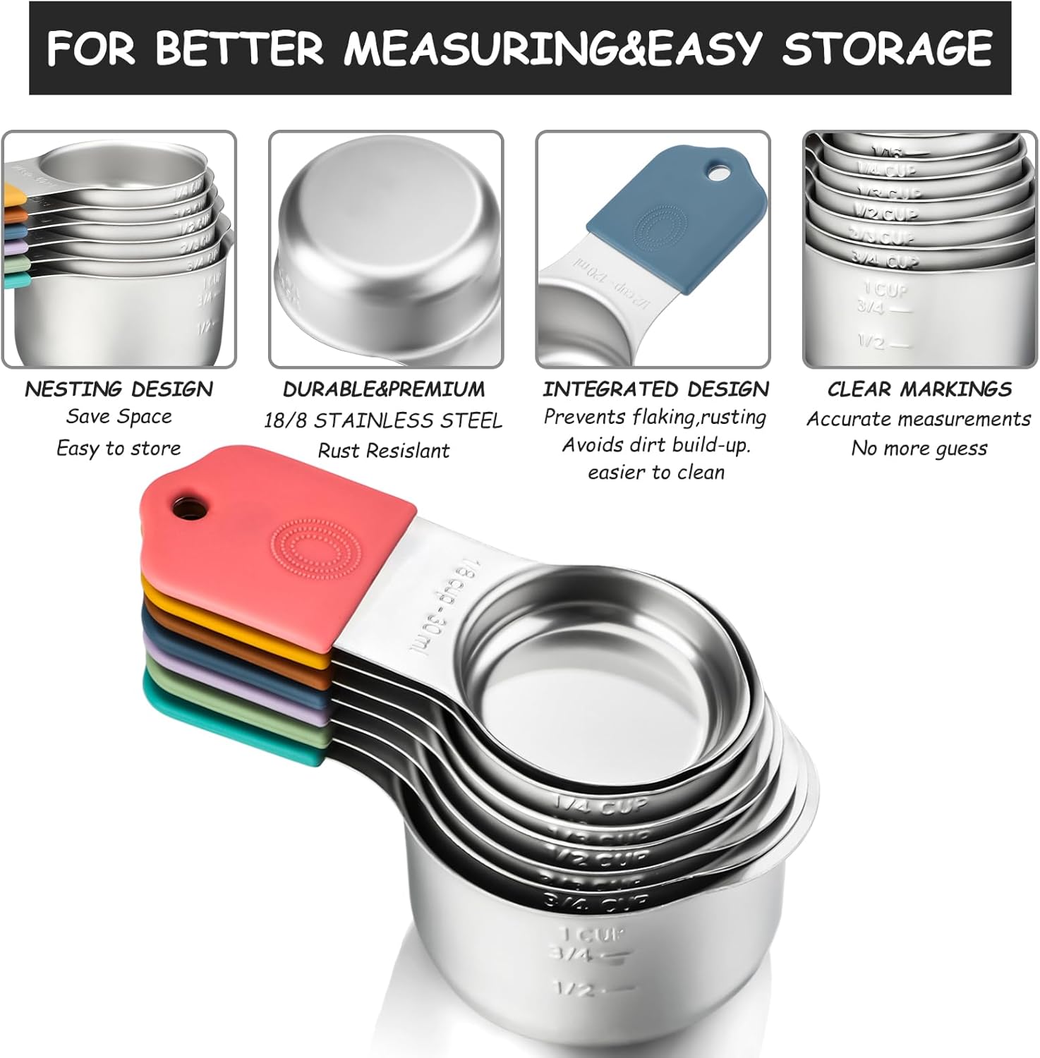 Magnetic Measuring Cups and Spoons Set - Image 3