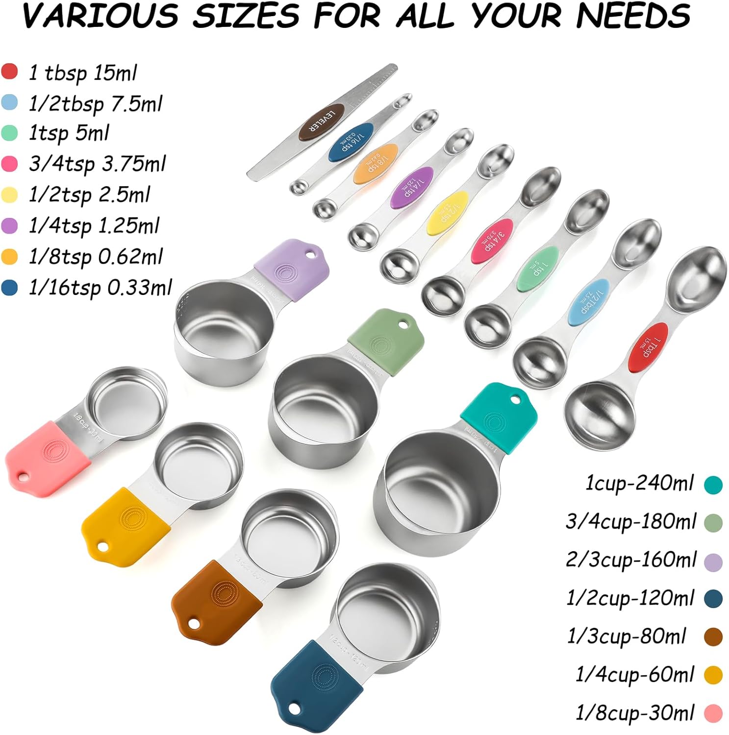 Magnetic Measuring Cups and Spoons Set - Image 5