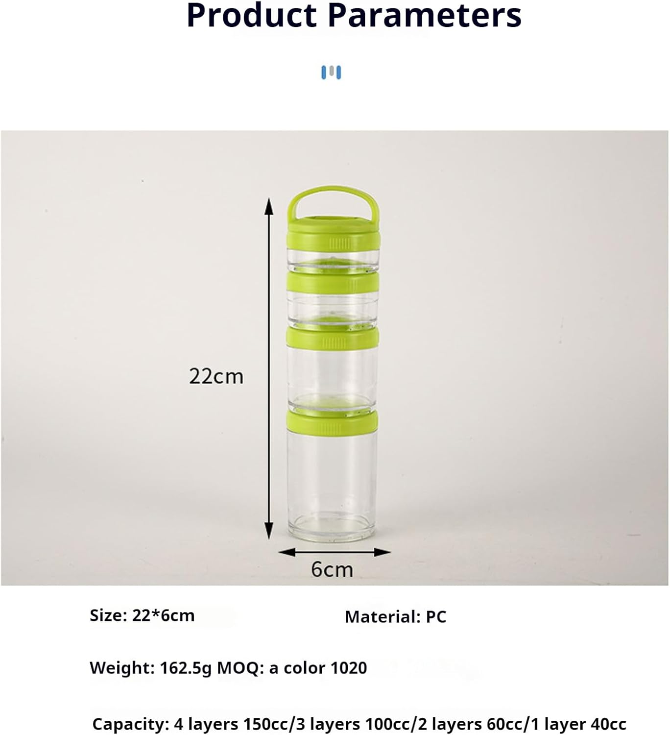 Portable 2PCS Stackable Snack Container and Protein Powder Shaker Cup - Image 3