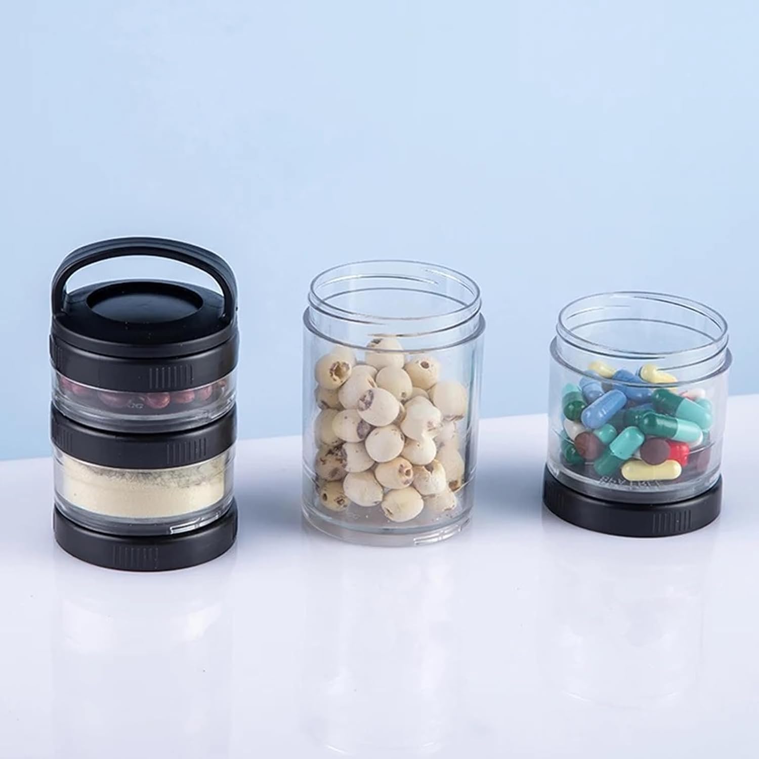Portable 2PCS Stackable Snack Container and Protein Powder Shaker Cup - Image 7