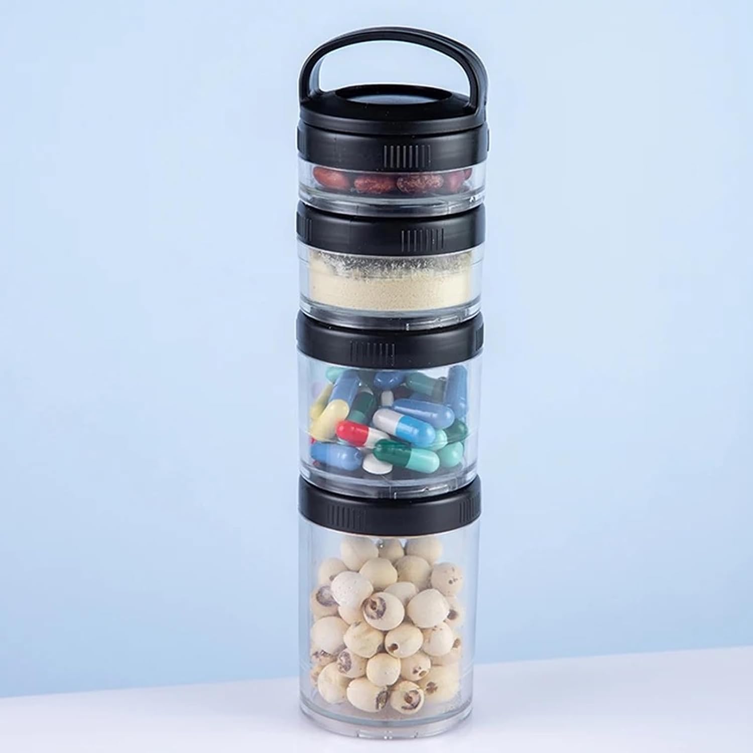 Portable 2PCS Stackable Snack Container and Protein Powder Shaker Cup - Image 8