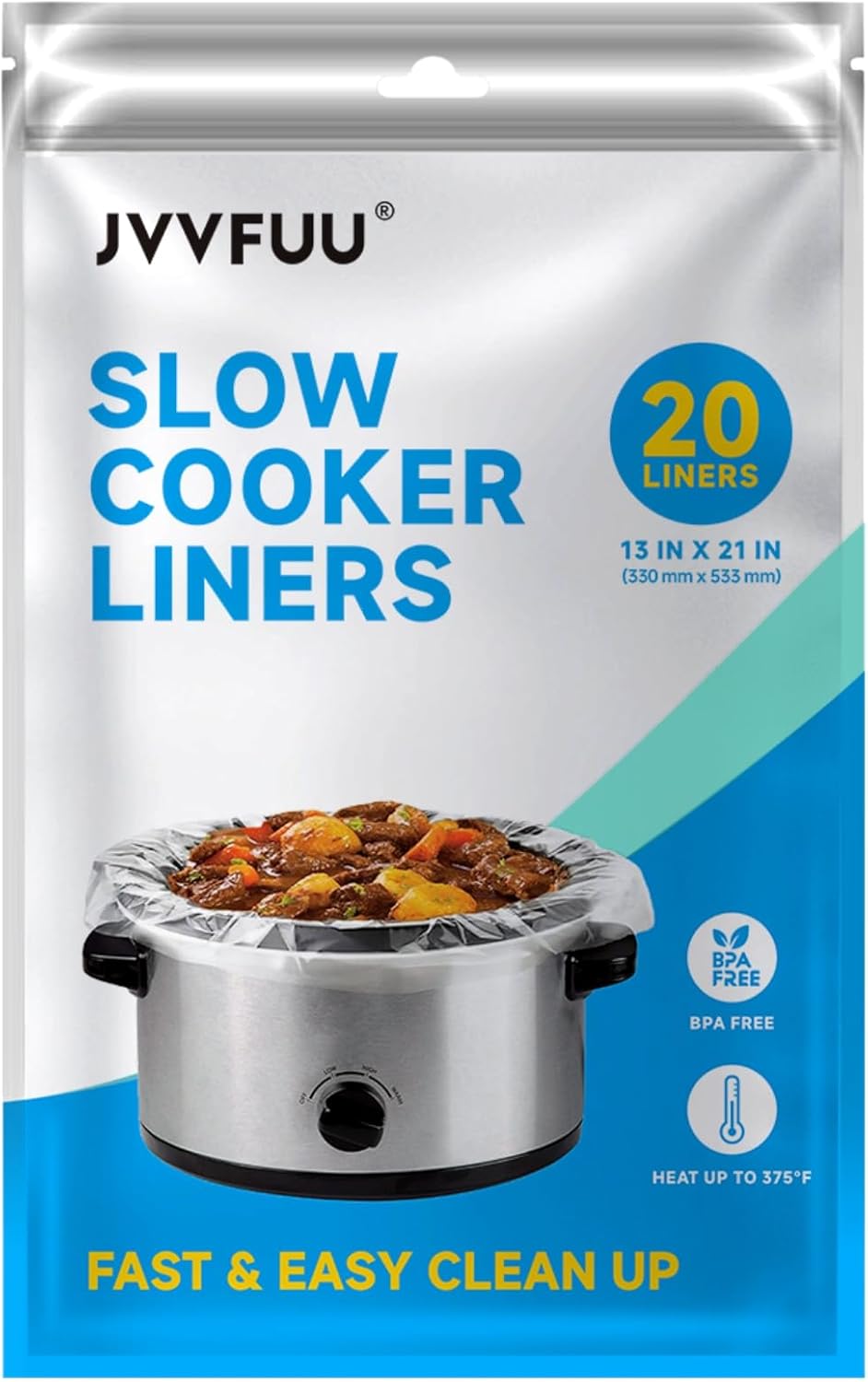 Slow Cooker Liners 3-8 Quart, Cooking Bags Large Size 13"x 21" - Image 3