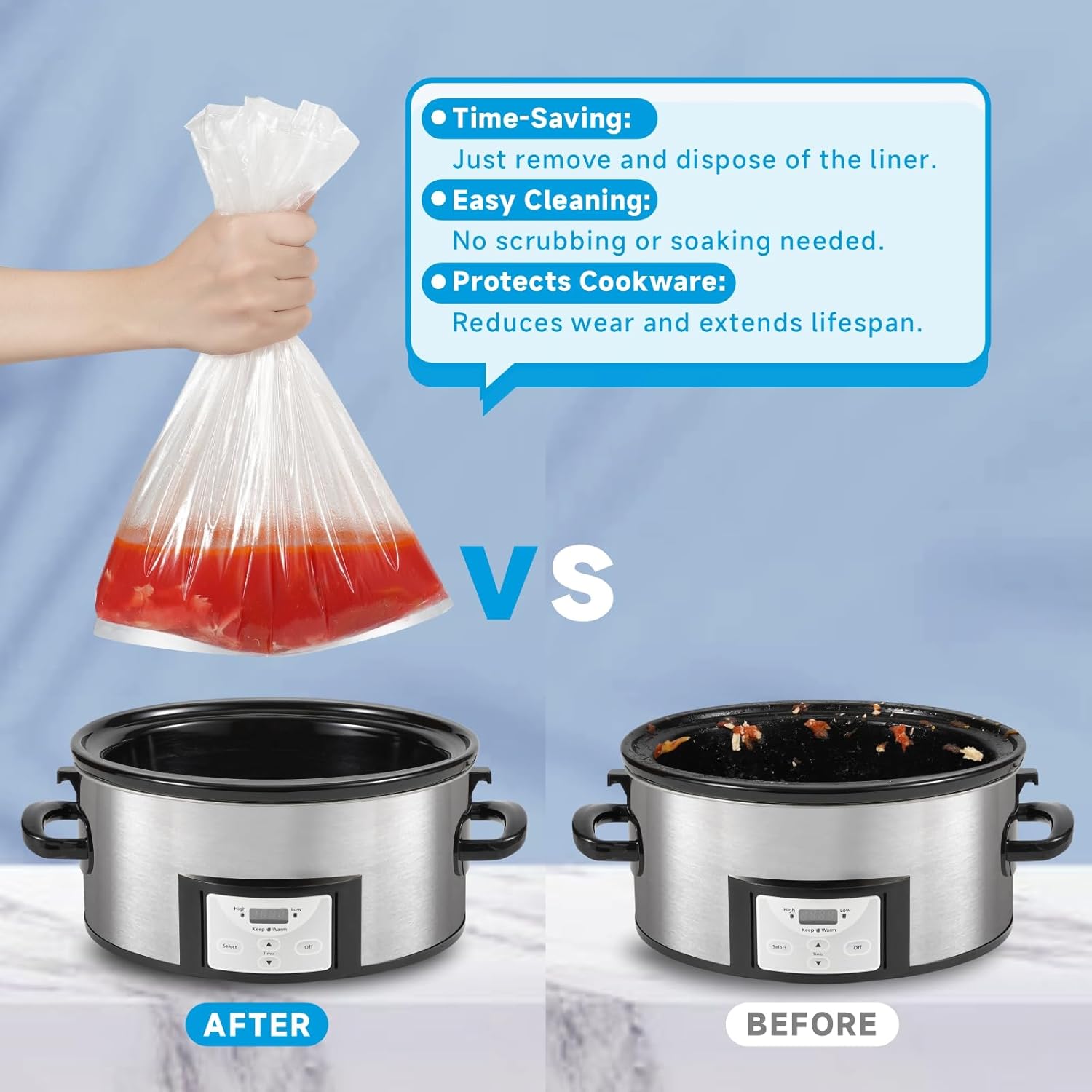 Slow Cooker Liners 3-8 Quart, Cooking Bags Large Size 13"x 21" - Image 7