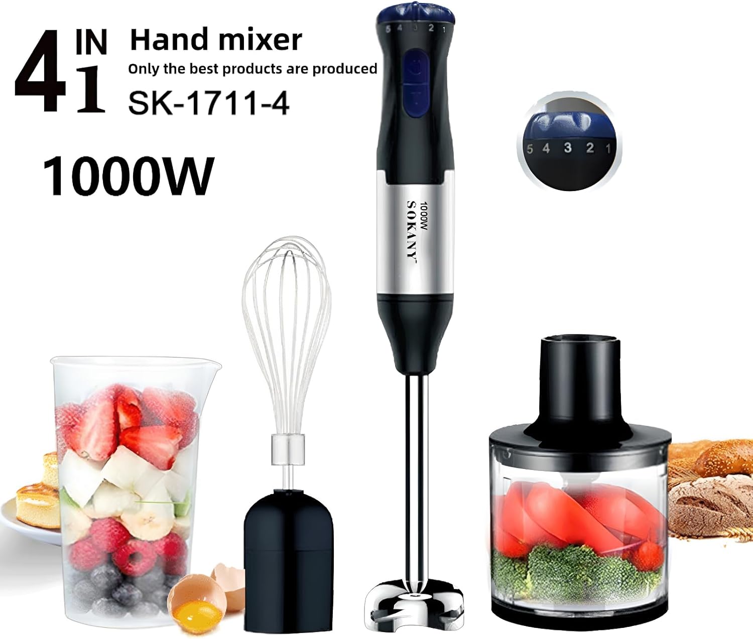 4-in-1 Immersion Blender Handheld Set - Image 3