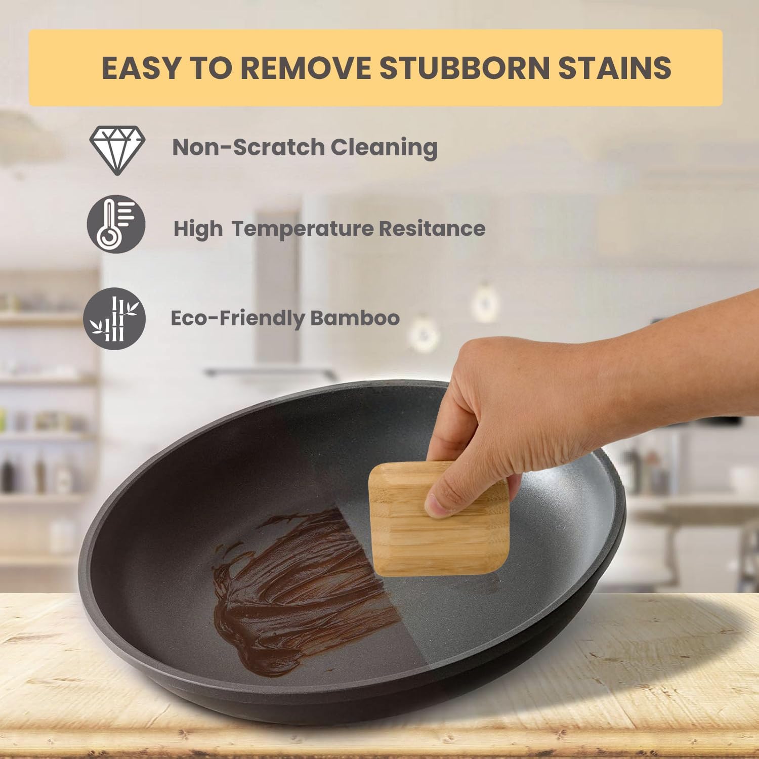 Eco-Friendly Bamboo Pan Scraper Tool - Image 3