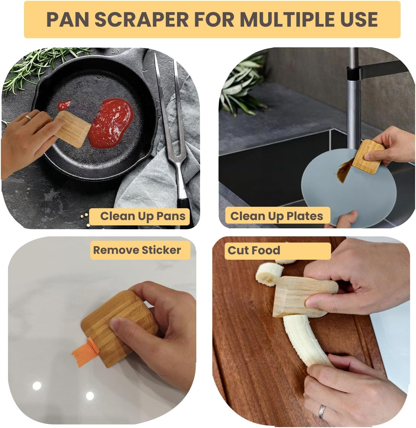 Eco-Friendly Bamboo Pan Scraper Tool - Image 6