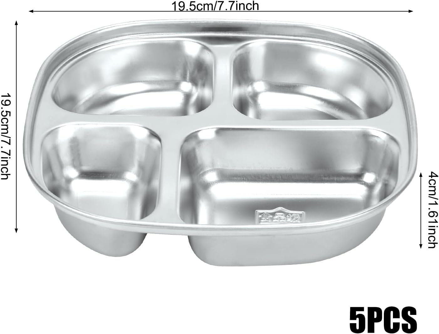 Stainless Steel Portion Control Meal Plates - Image 3