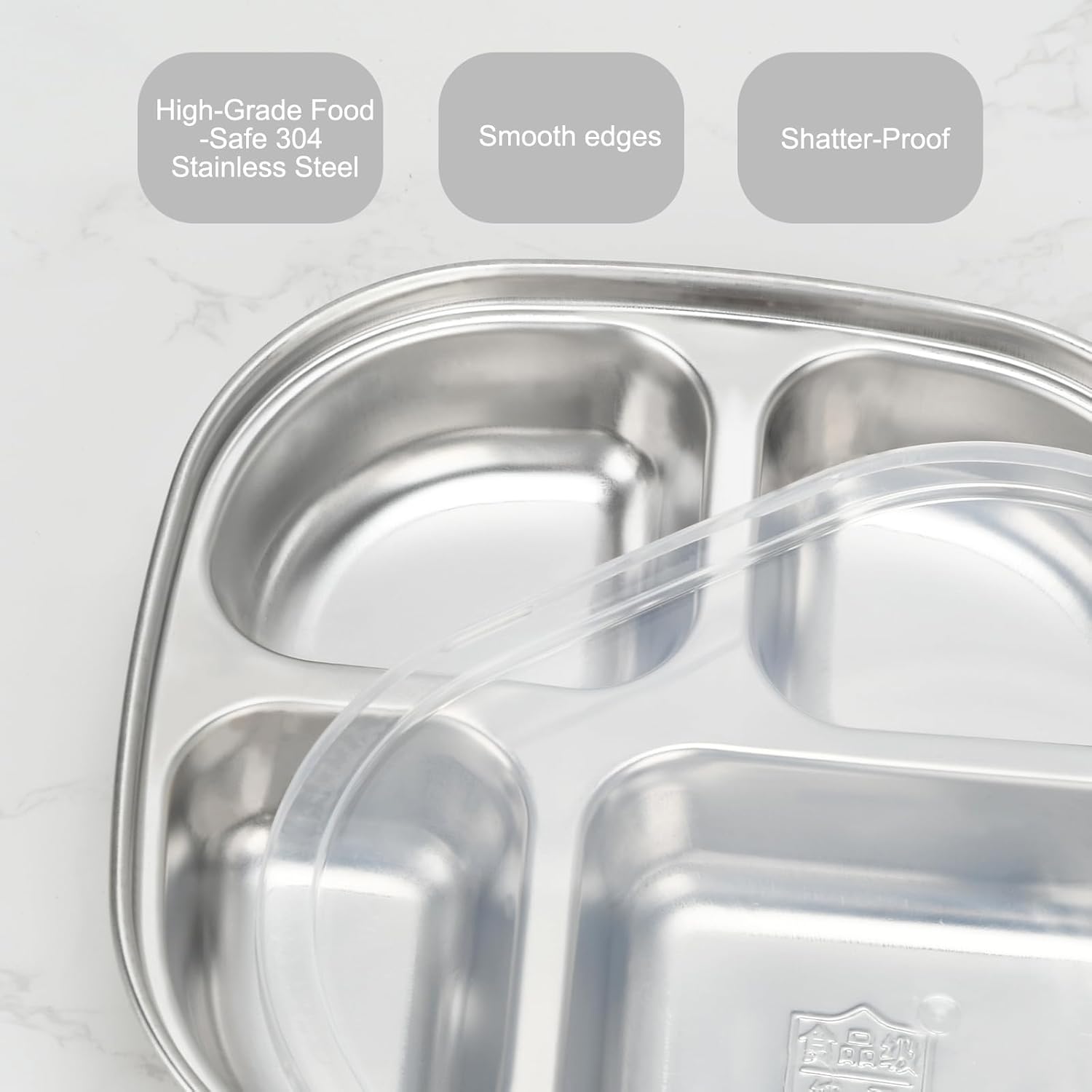 Stainless Steel Portion Control Meal Plates - Image 4