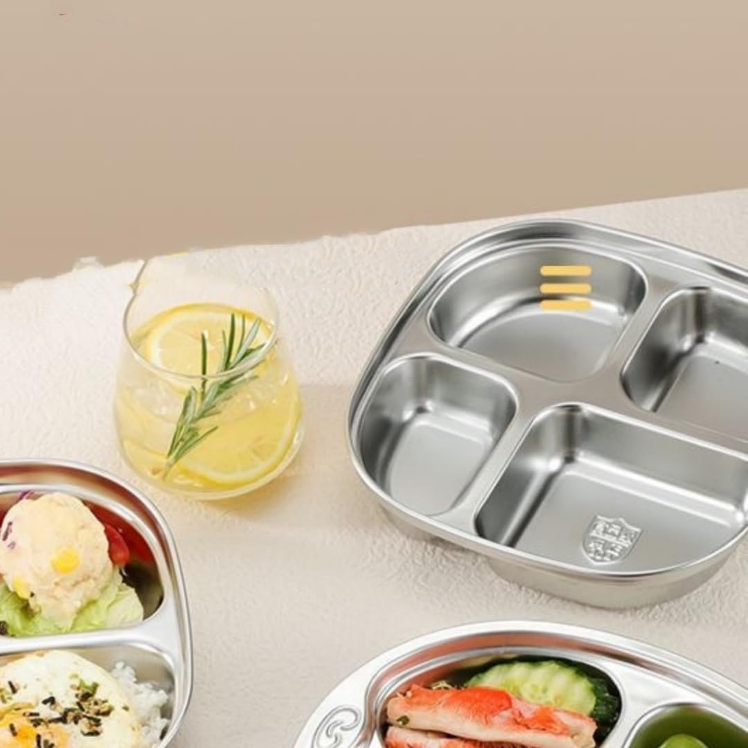 Stainless Steel Portion Control Meal Plates - Image 5