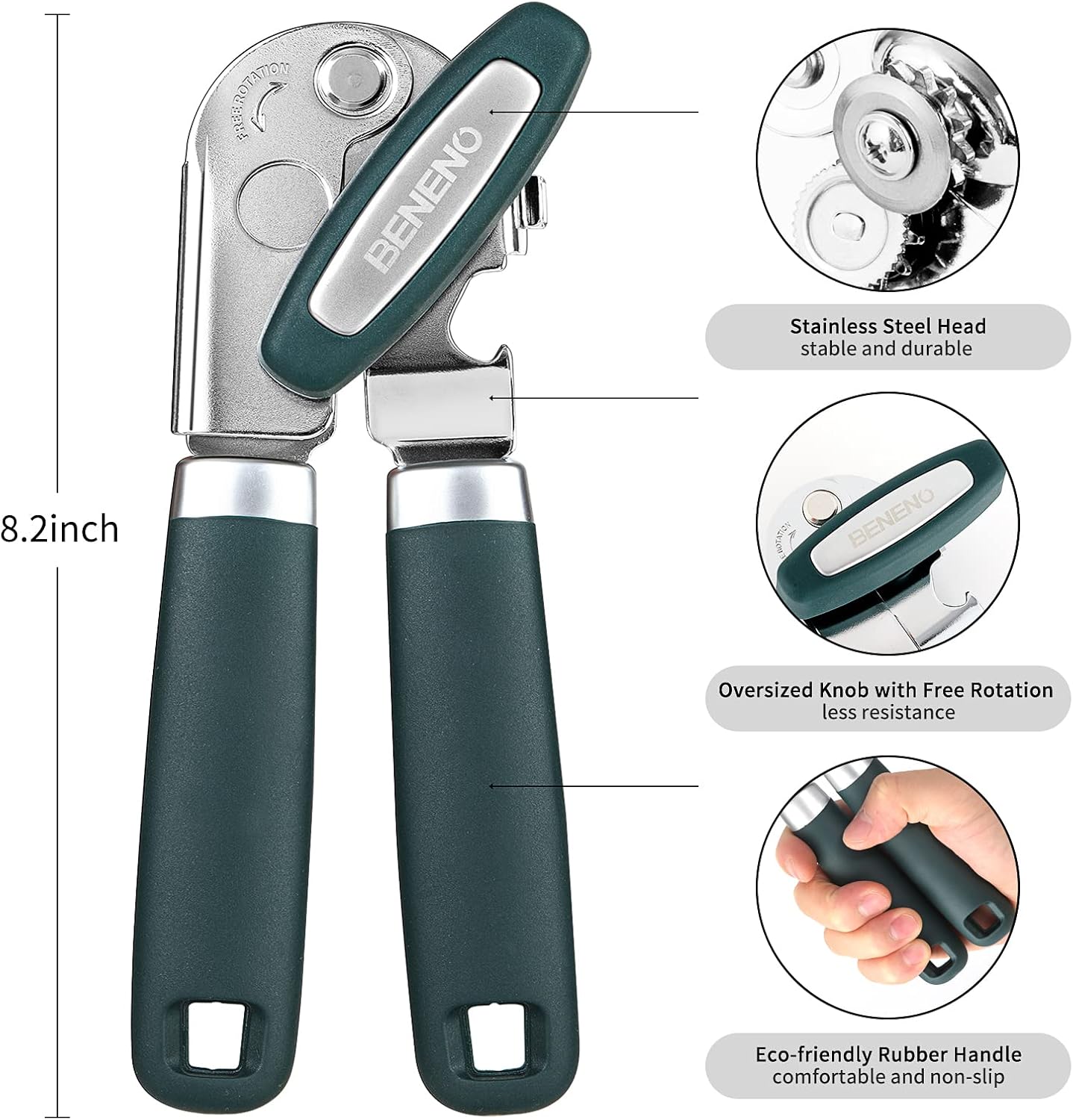 Beneno Heavy Duty Hand Can Opener Manual with Magnet - Image 3