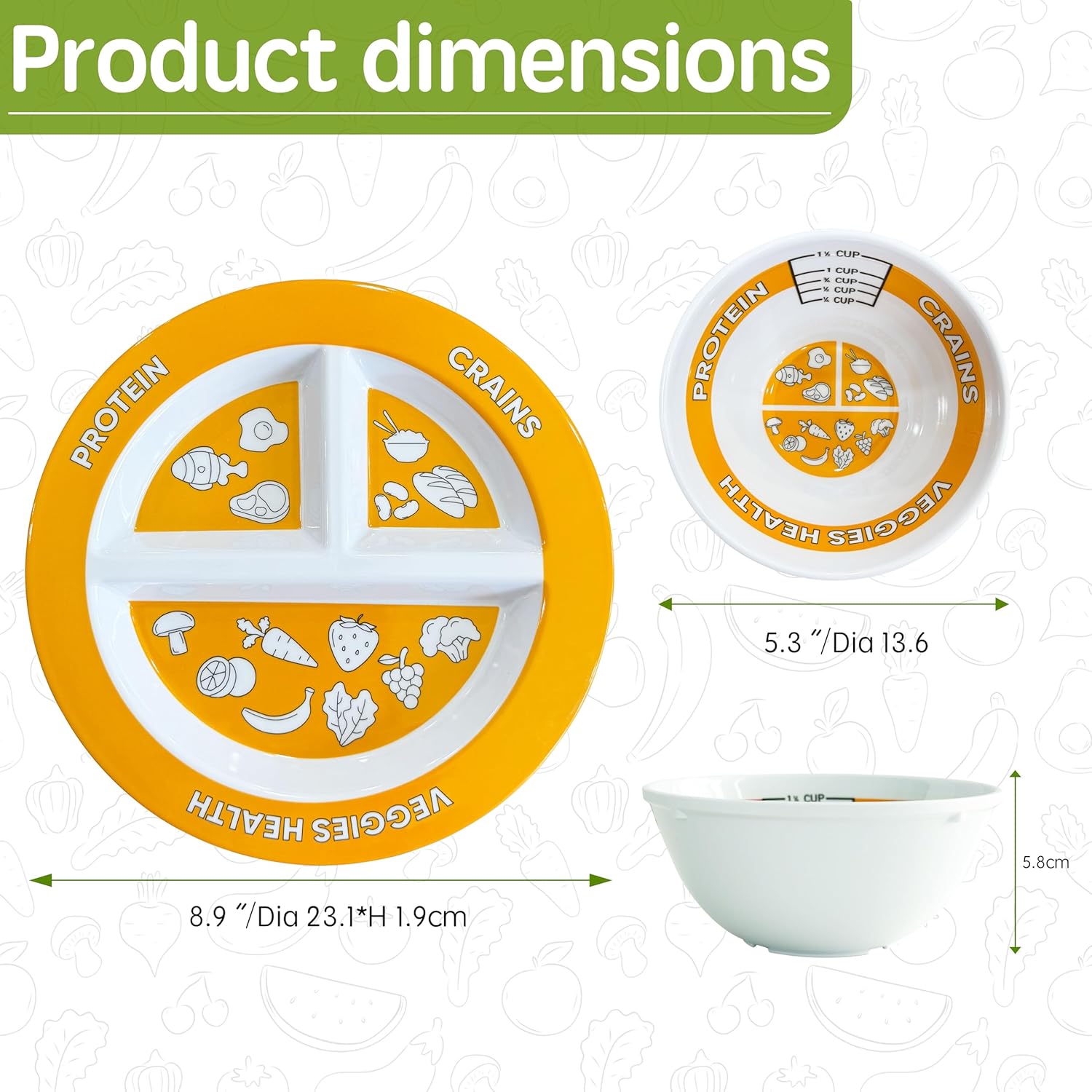 Portion Control Plate Set for Weight Loss and Healthy Diet - Image 3