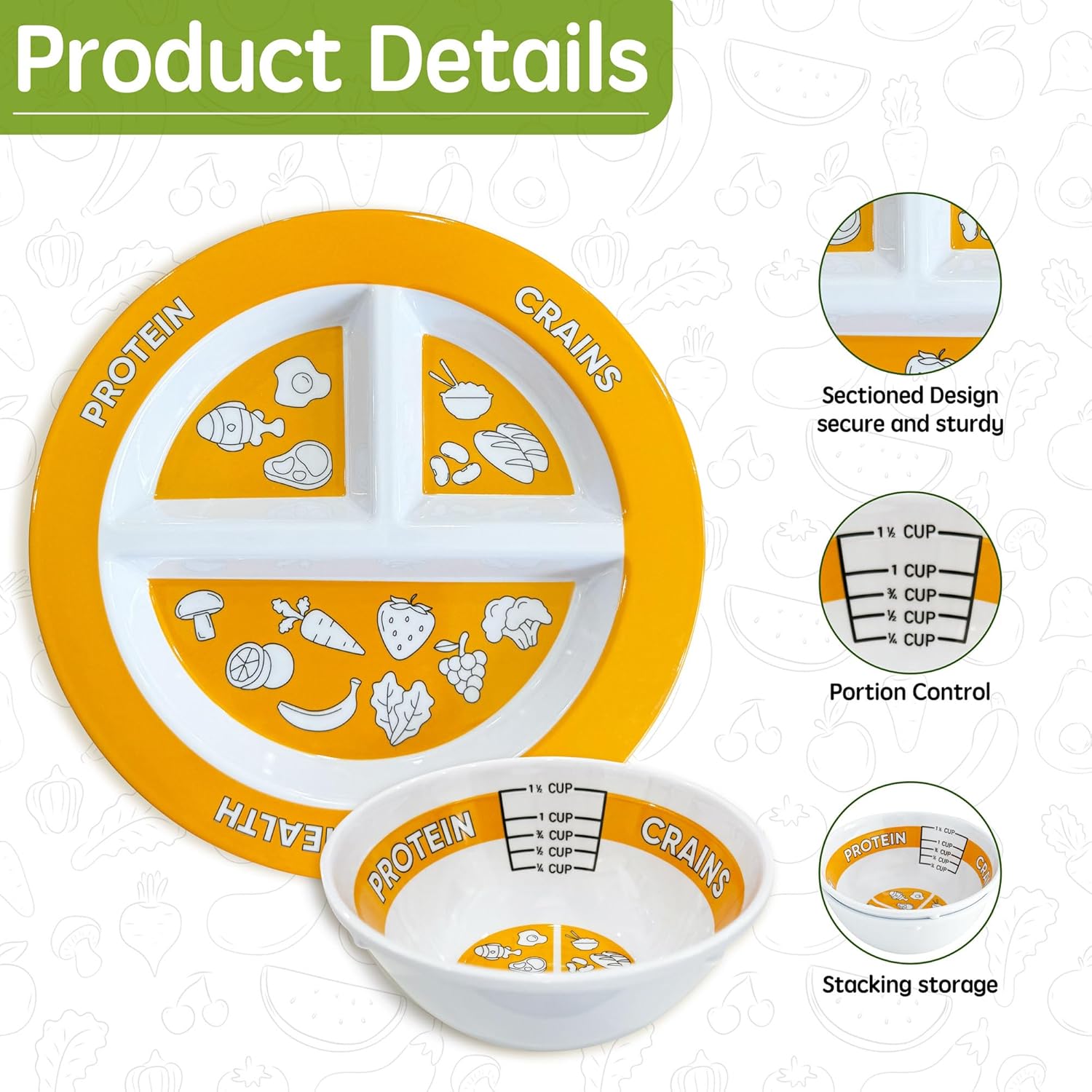 Portion Control Plate Set for Weight Loss and Healthy Diet - Image 4