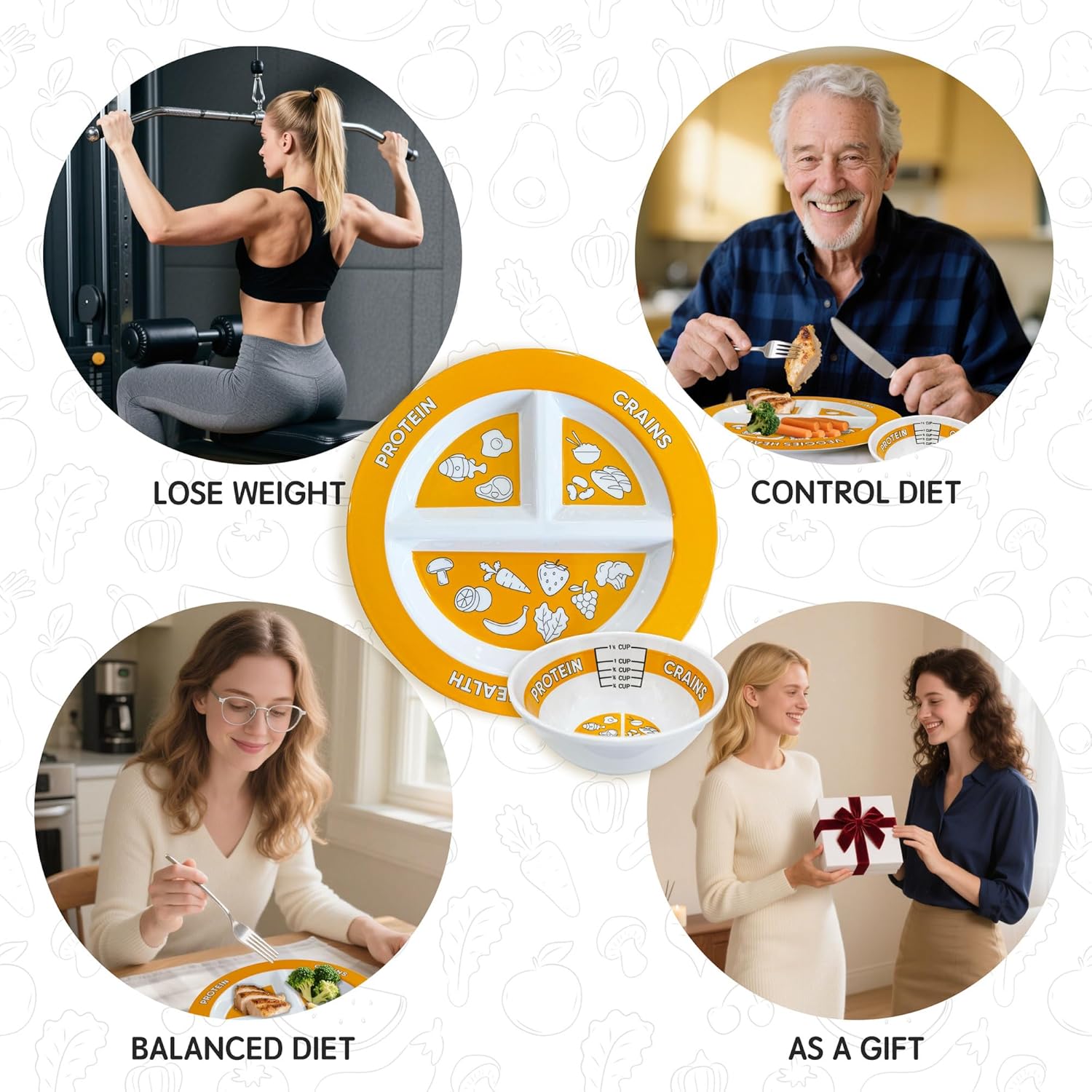 Portion Control Plate Set for Weight Loss and Healthy Diet - Image 8