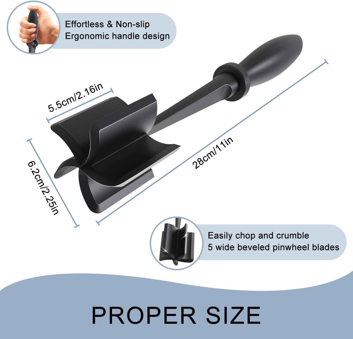 Meat Chopper and Masher Tool for Ground Beef and Hamburger - Image 4