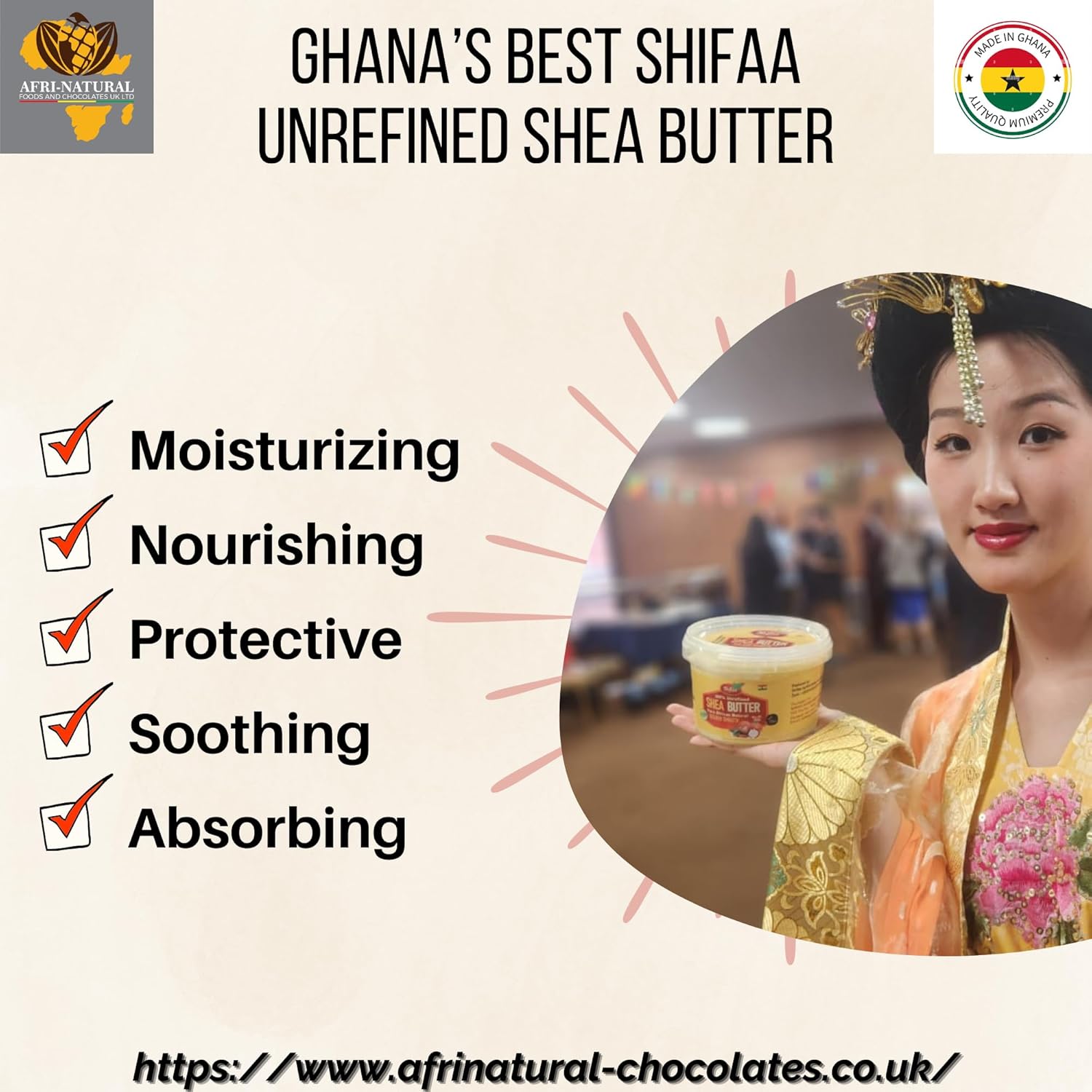 Shifaa Shea Butter - 100% Pure and Unrefined from Ghana I Raw, Natural Moisturizer & Organic for Skin, Hair, Lips & Body - Good for Scars and Rashes, Eczema - 18oz - Image 4