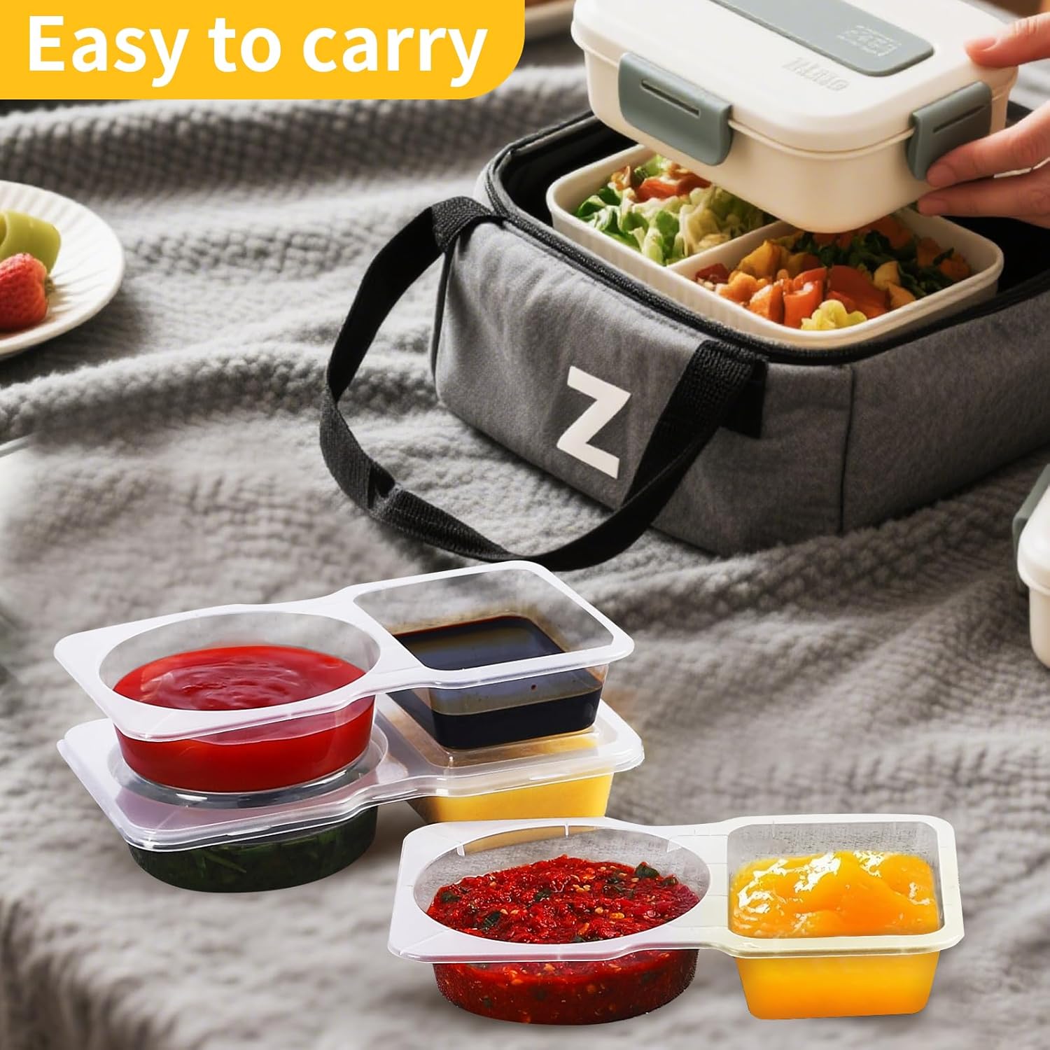 Premium Reusable Double Compartment Snack Container - Image 7