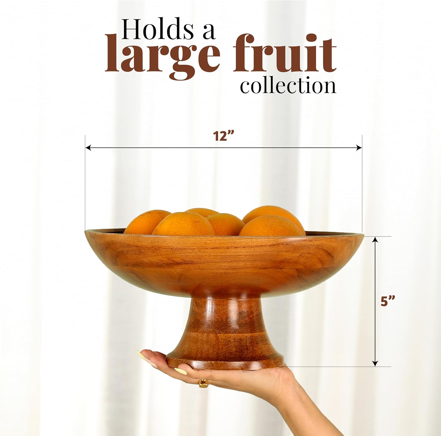 Folkulture Wooden Fruit Bowl for Kitchen Counter - Image 4