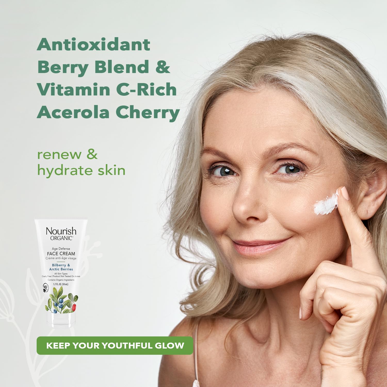 Nourish Organic Face Cream + Eye Treatment Bundle - Image 5