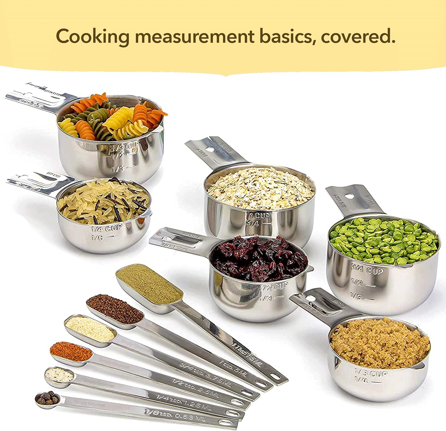 Stainless Steel Measuring Cups and Spoons Set - Image 3