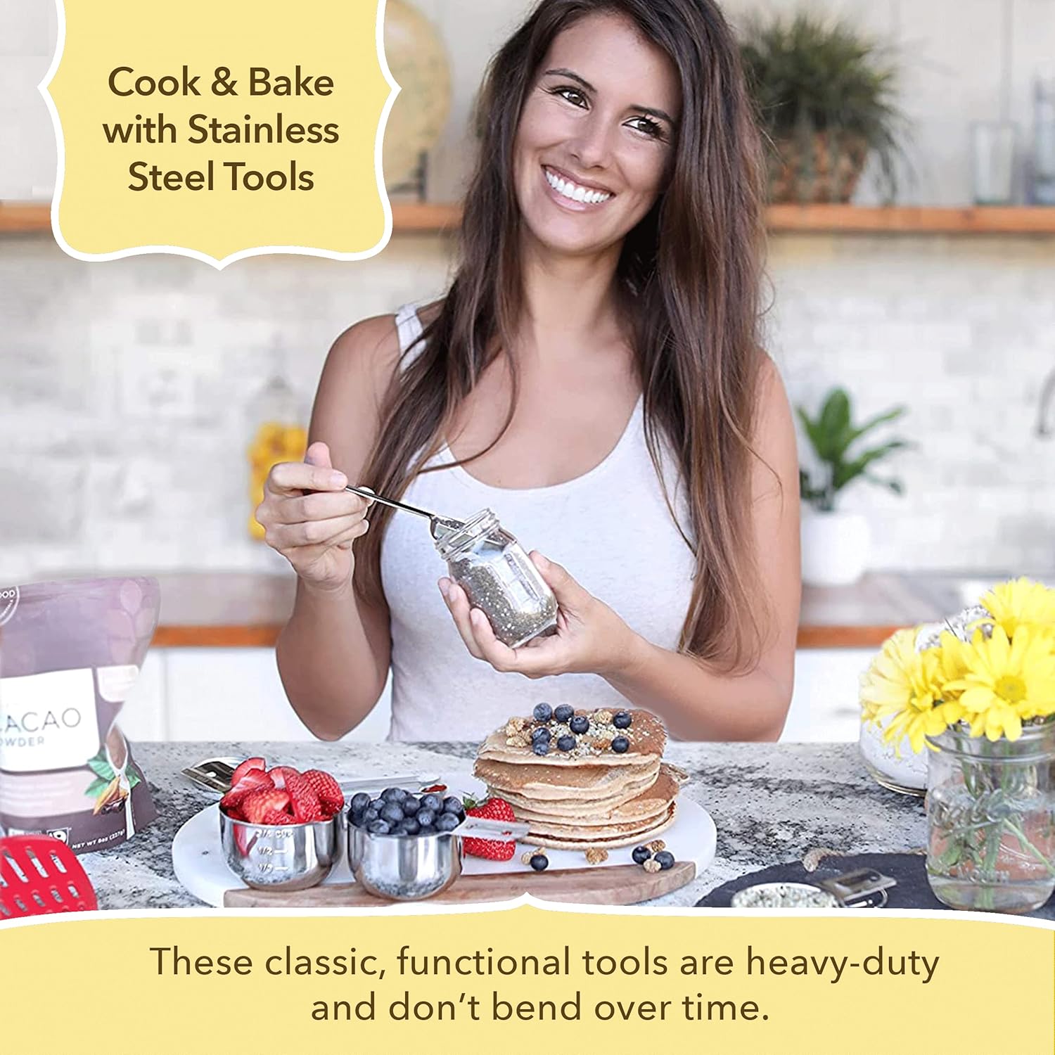 Stainless Steel Measuring Cups and Spoons Set - Image 4