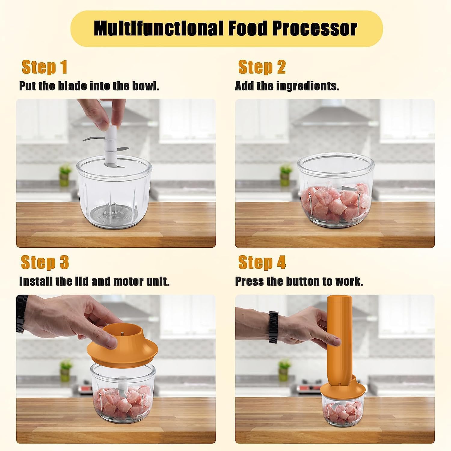 4-in-1 Electric Hand Mixer and Mini Food Processor - Image 9