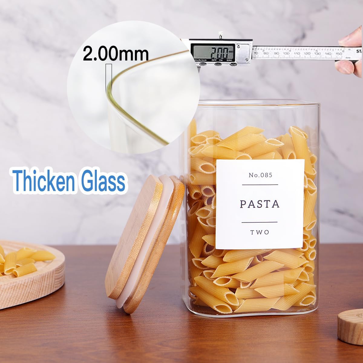 Glass Food Storage Containers with Airtight Bamboo Lids - Image 6