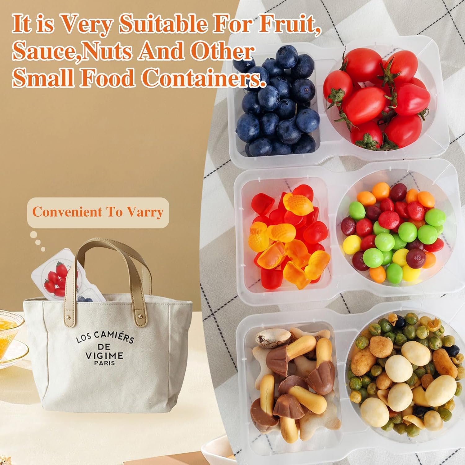 Reusable Snack Containers with Lids for Portion Control and Meal Prep - Image 6
