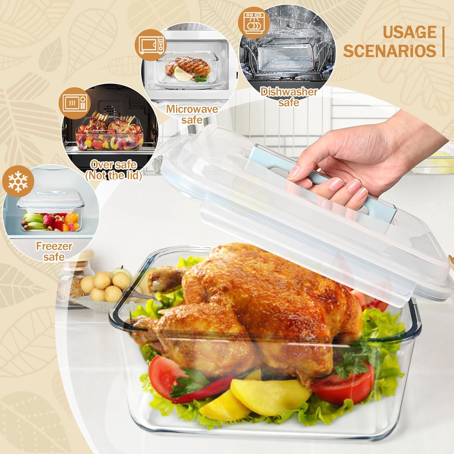 Extra Large Glass Food Storage Containers with Lids - Image 7