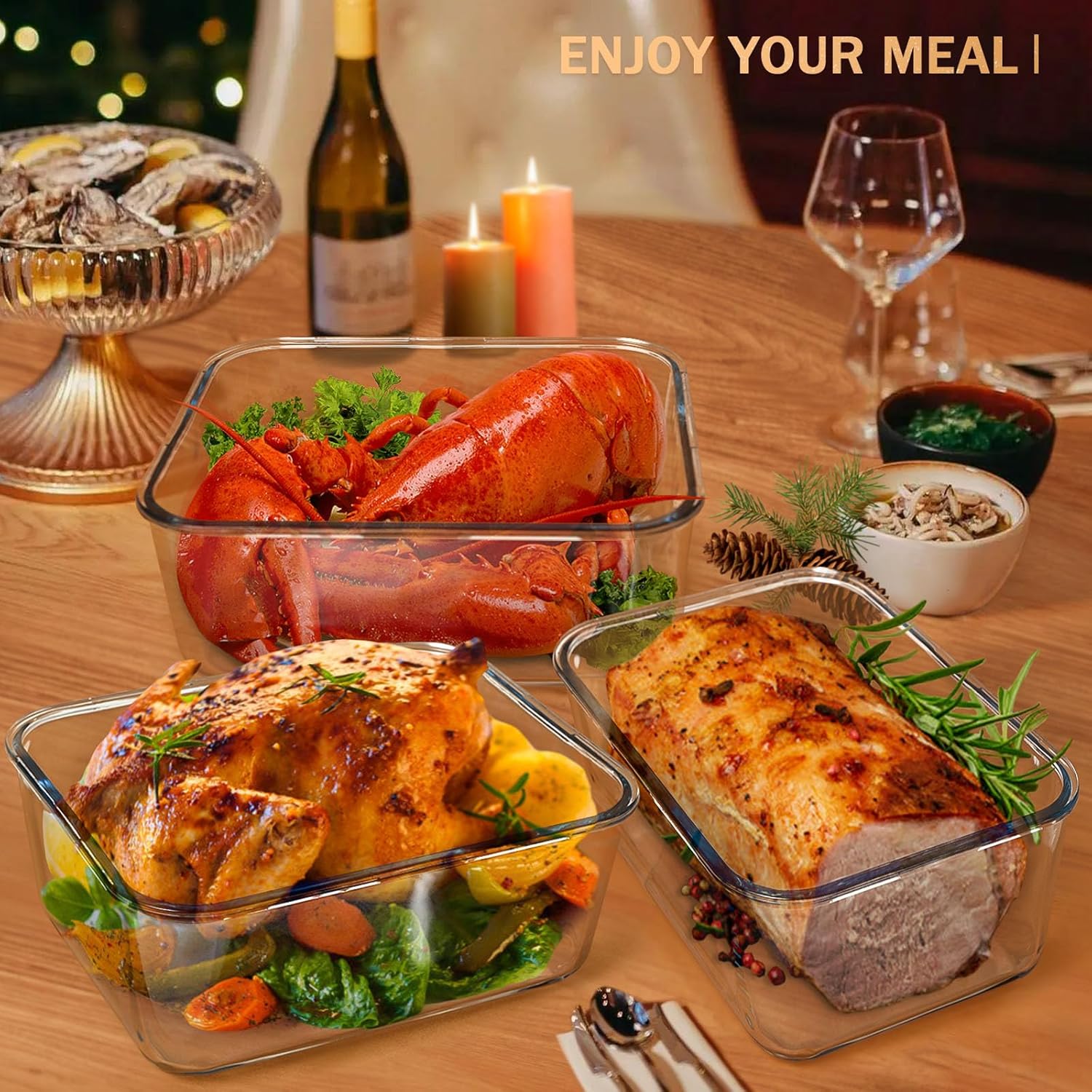 Extra Large Glass Food Storage Containers with Lids - Image 9