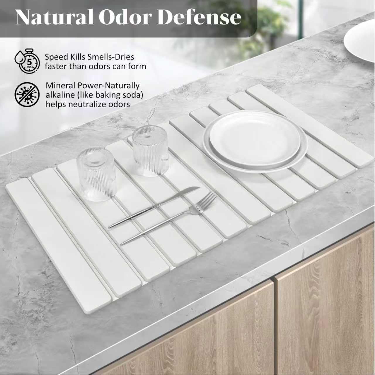 Extral Large Stone Dish Drying Mats for Kitchen Counter - Image 4