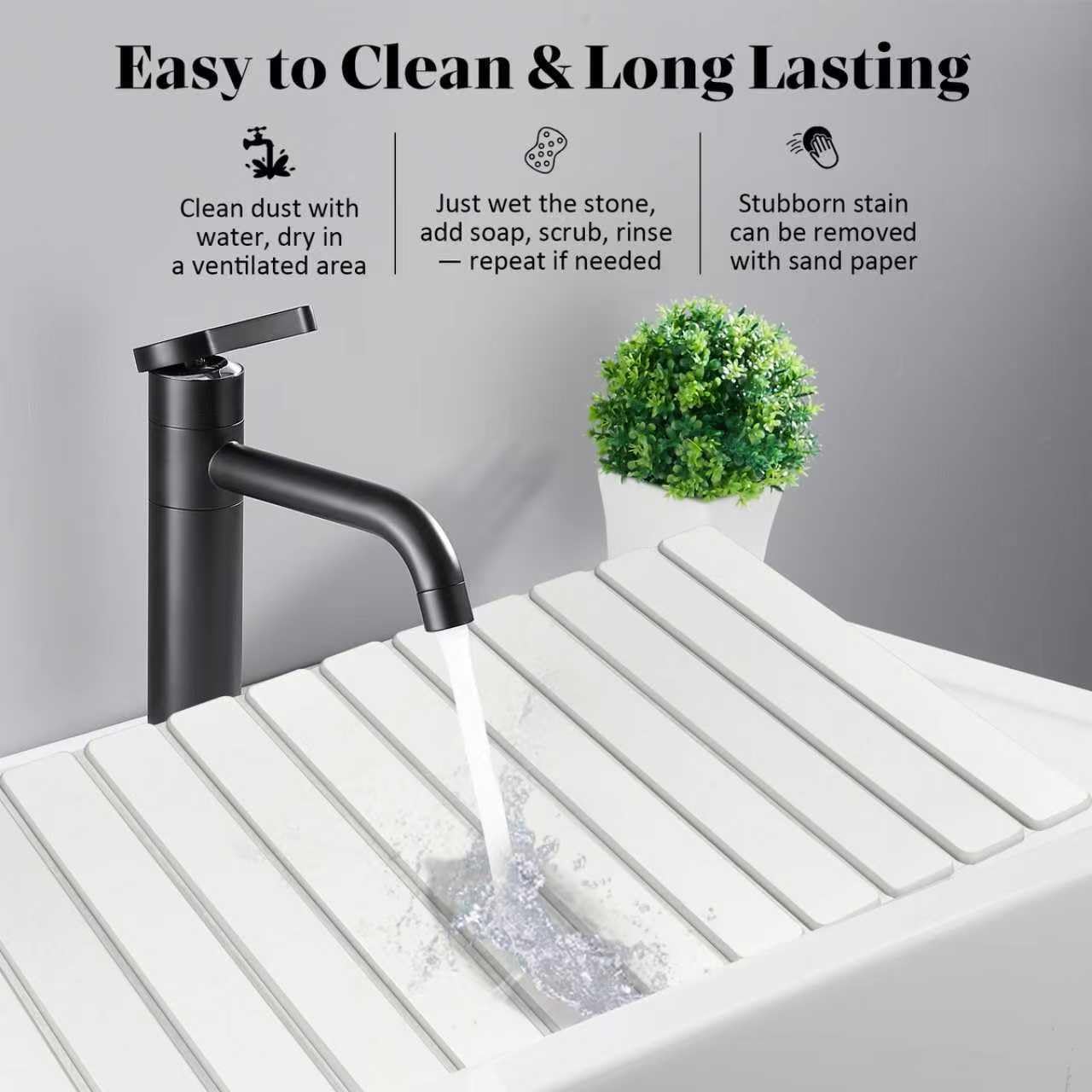 Extral Large Stone Dish Drying Mats for Kitchen Counter - Image 6