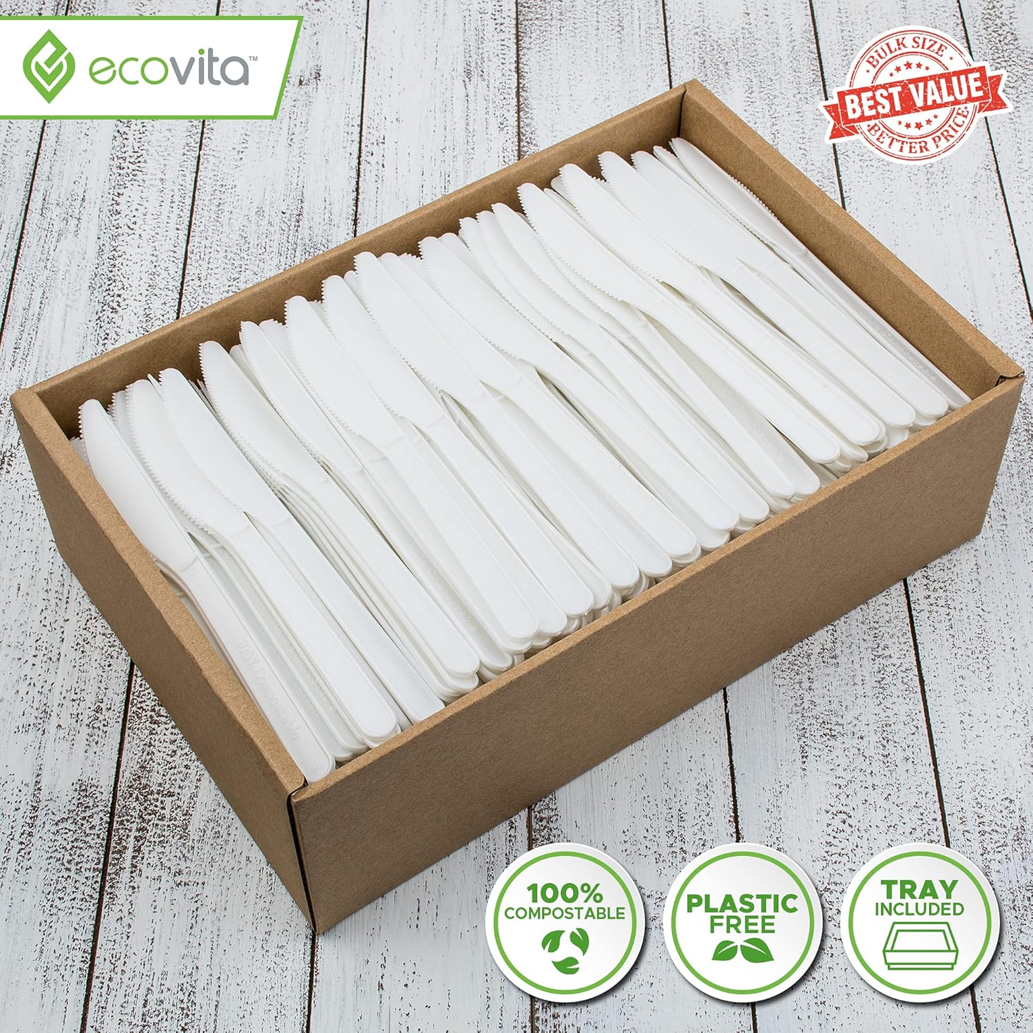Ecovita 100% Compostable Knives 500 Pack - Image 3