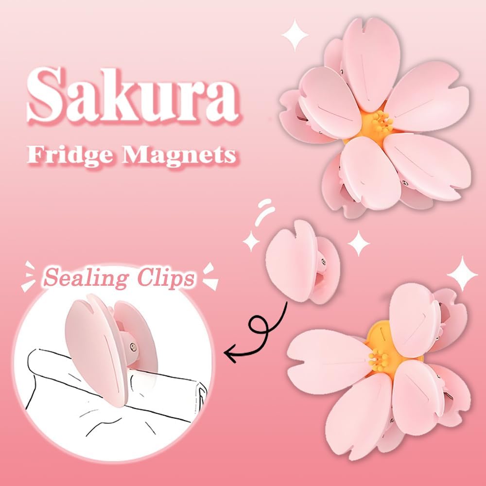 Decorative 3D Sakura Flower Food Bag Clips - Image 3