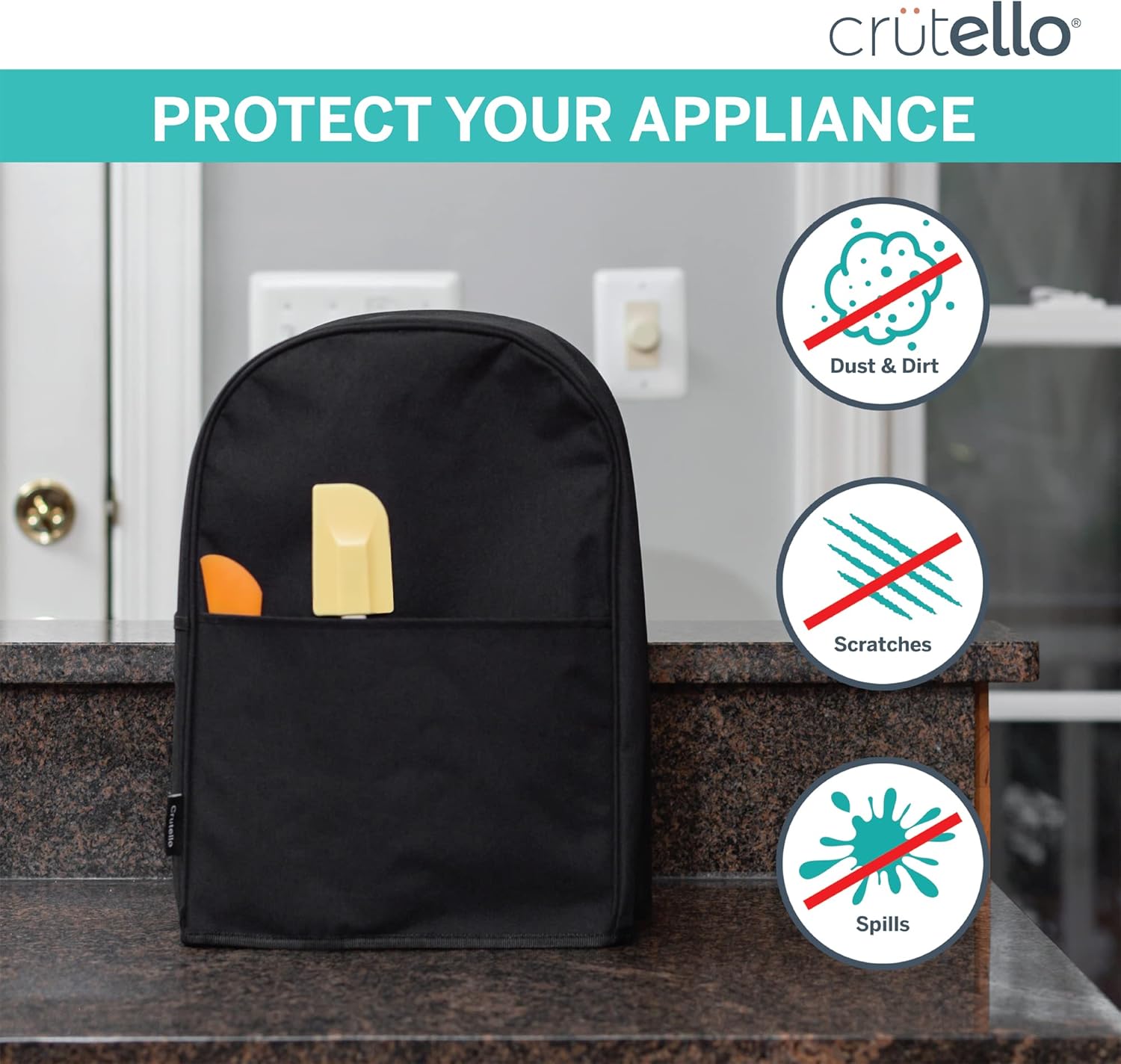 Crutello Food Processor Cover for 11-14 Cup Processors with Storage Pockets - Image 5