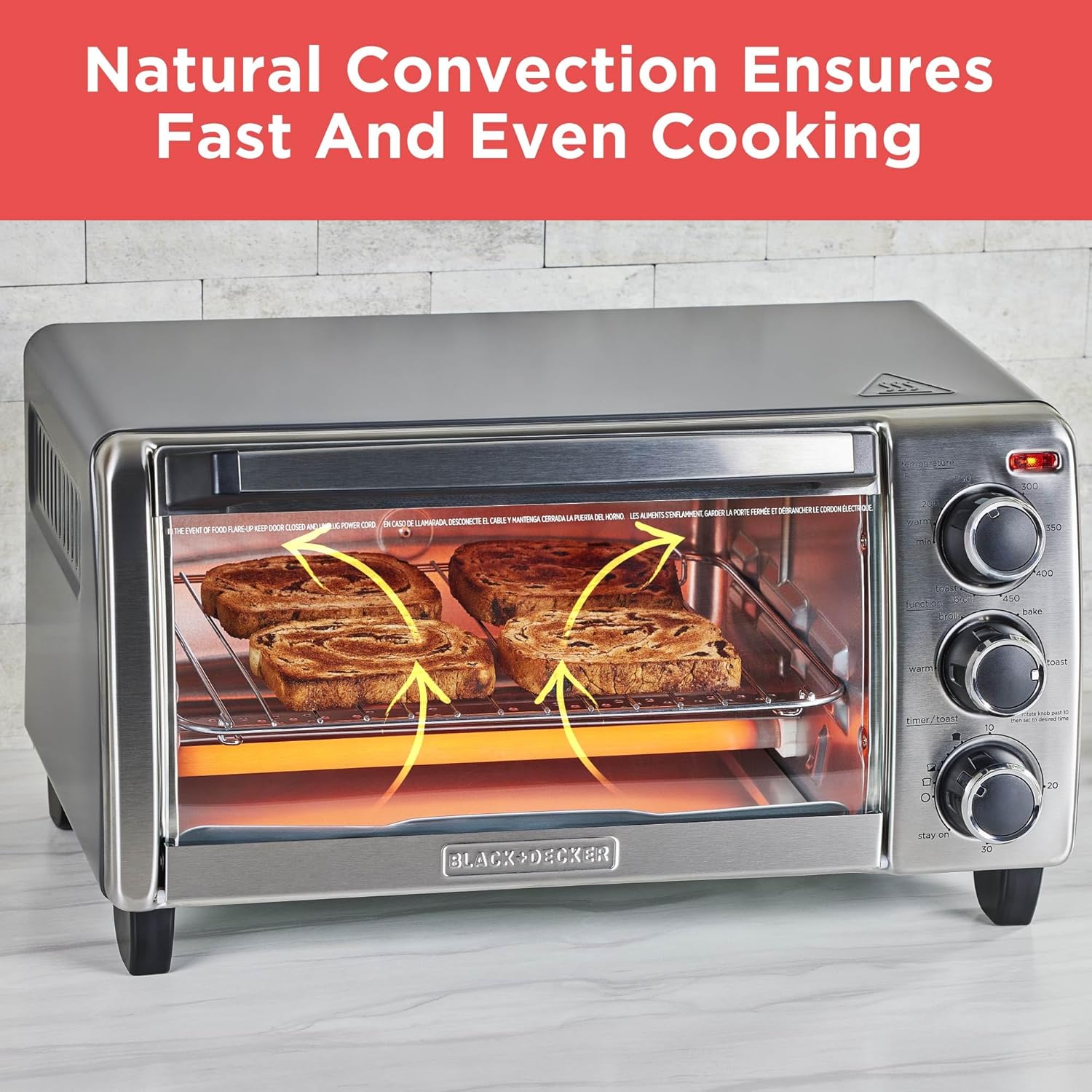 BLACK+DECKER 4-Slice Convection Oven TO1313SBD - Image 4
