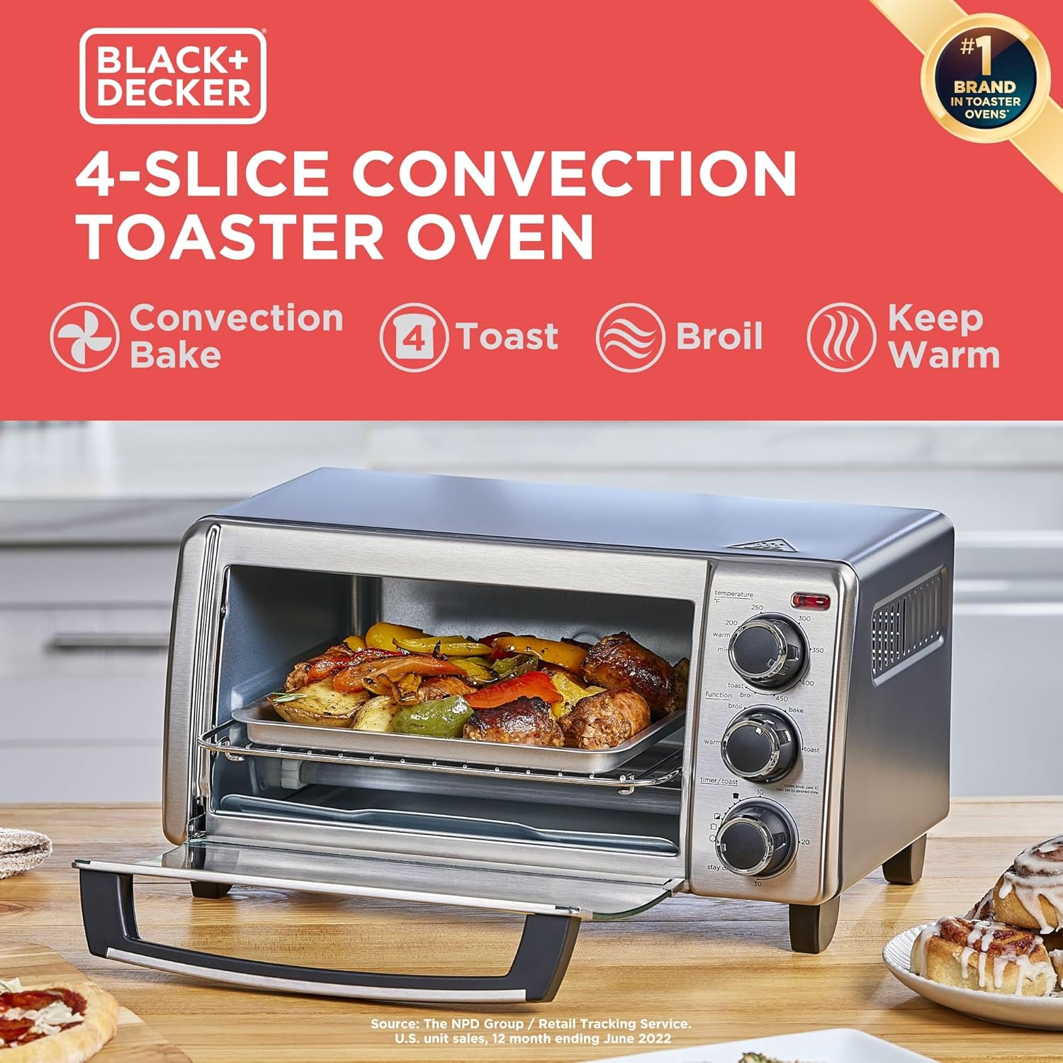 BLACK+DECKER 4-Slice Convection Oven TO1313SBD - Image 9