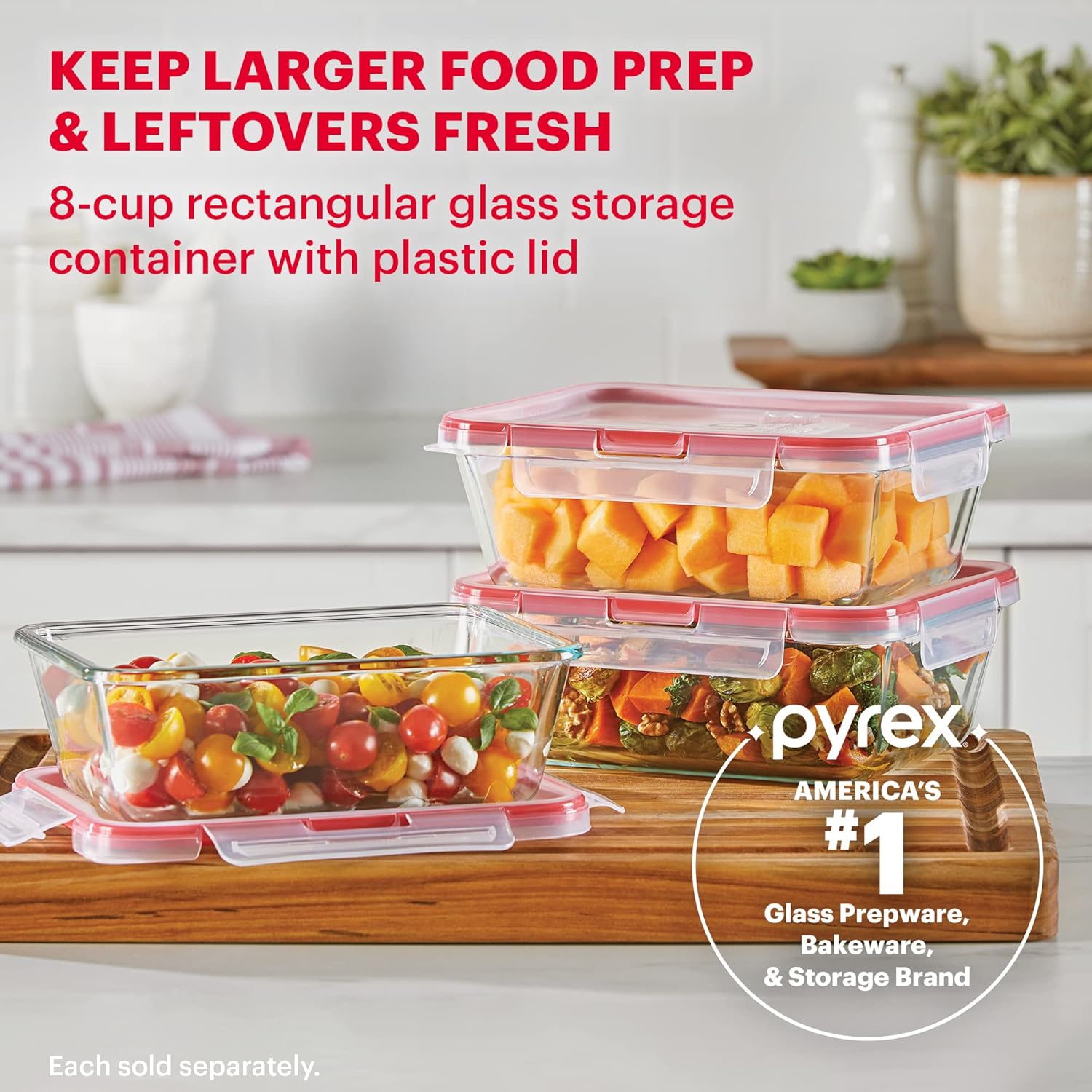 Pyrex 8 Cup Airtight Glass Food Storage Container - Image 5