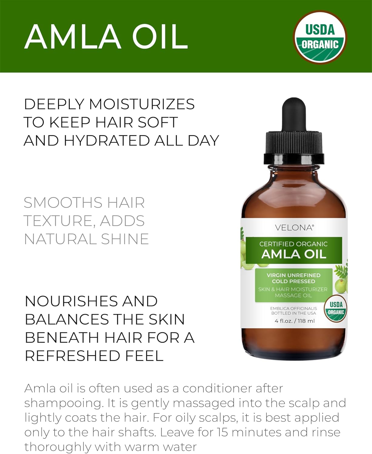 Velona Amla Oil USDA Certified Organic - Image 3