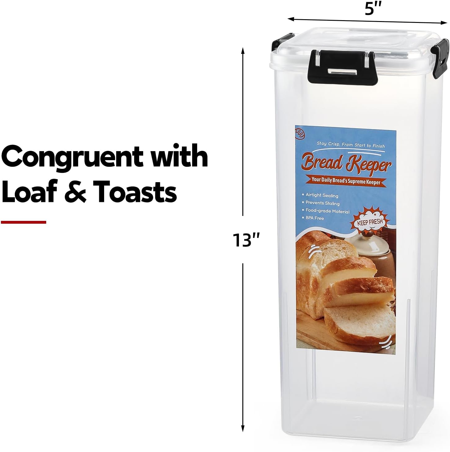 Bread Storage Container with Airtight Lid - Image 3